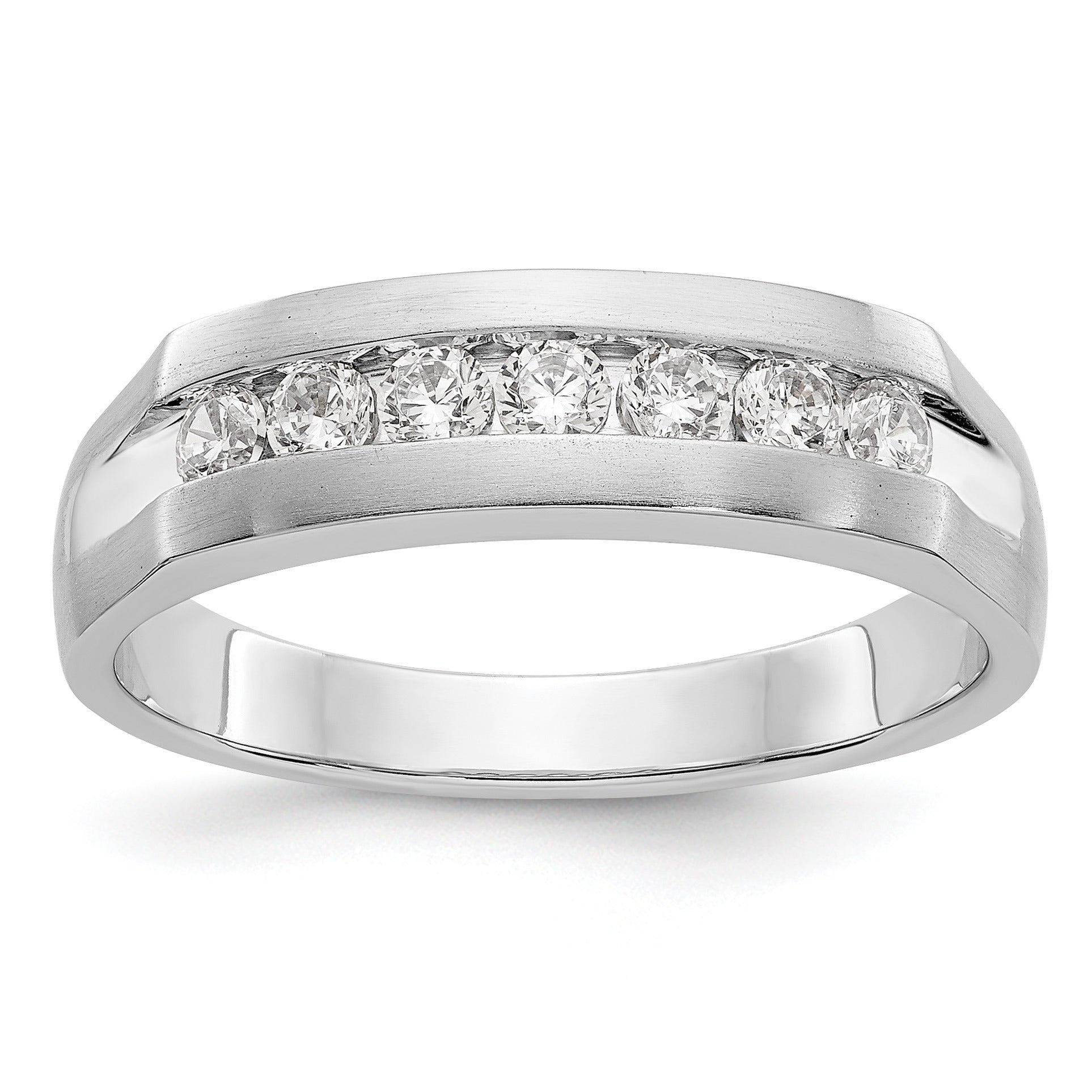 Men's 1/2 ct Lab Grown Diamond Channel Band Ring 14K White Gold
