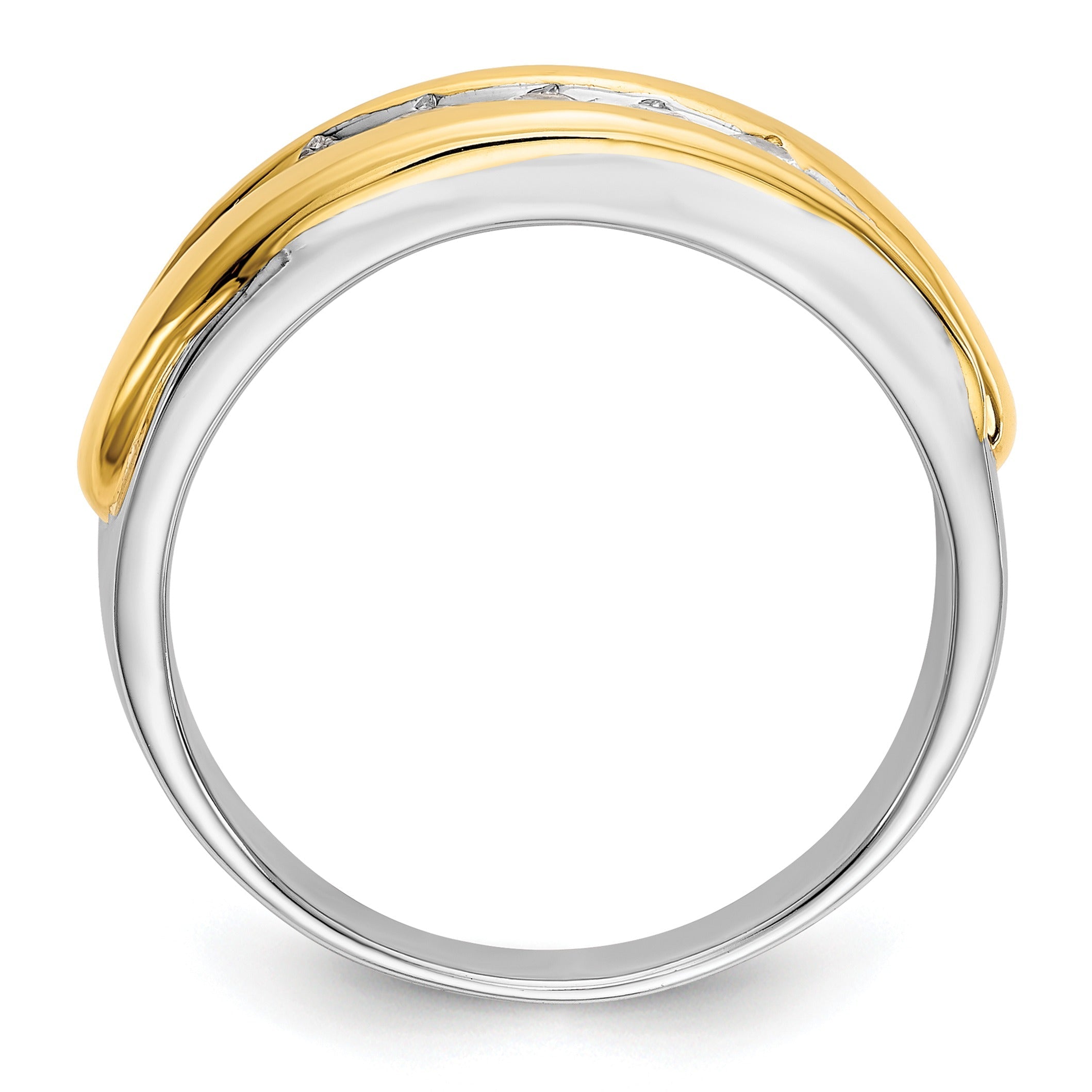 14k Two-tone 3/8 ct Lab Diamond Five Stone Men's Ring