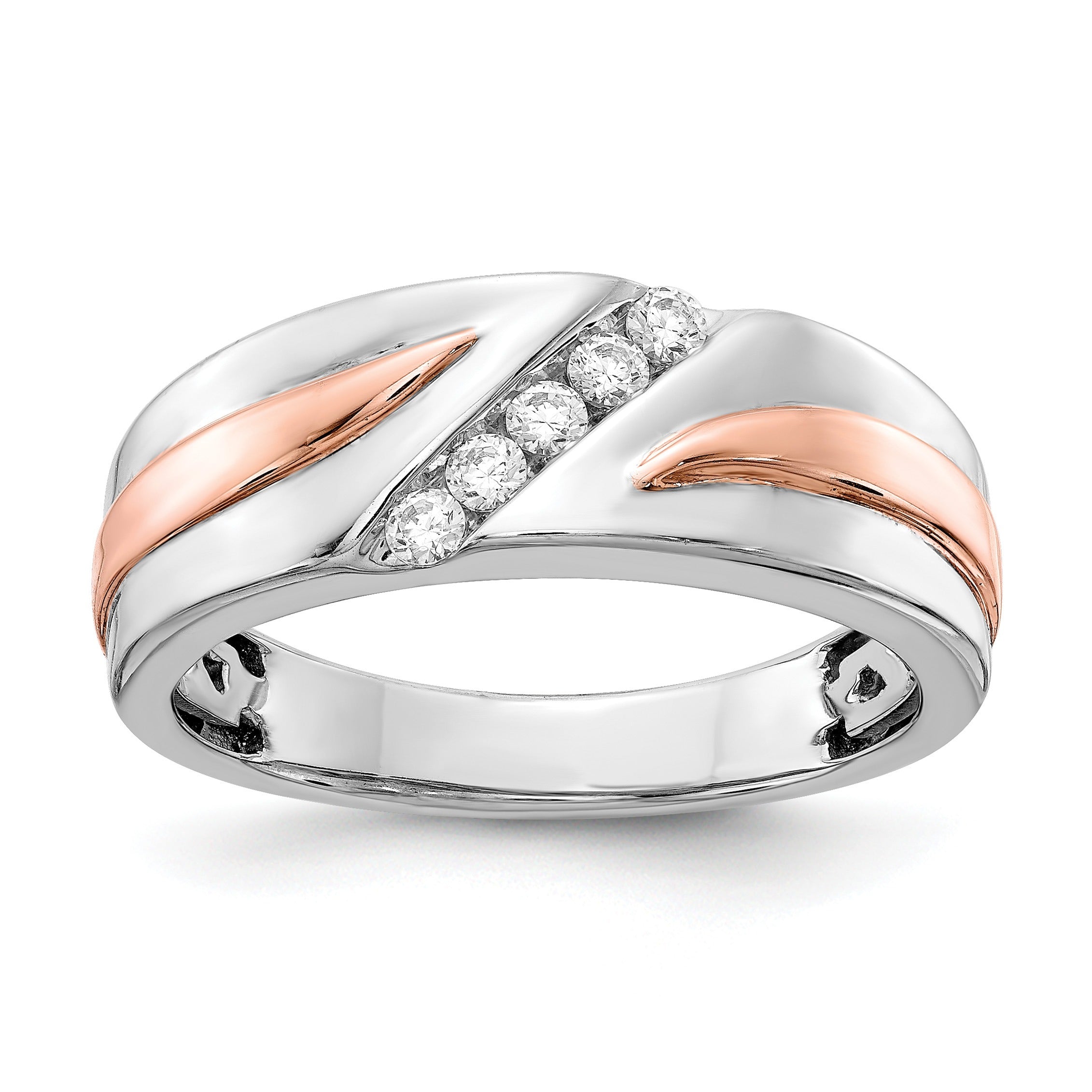 14k Gold 1/5 carat Lab Grown Diamond Five Stone Men's Ring