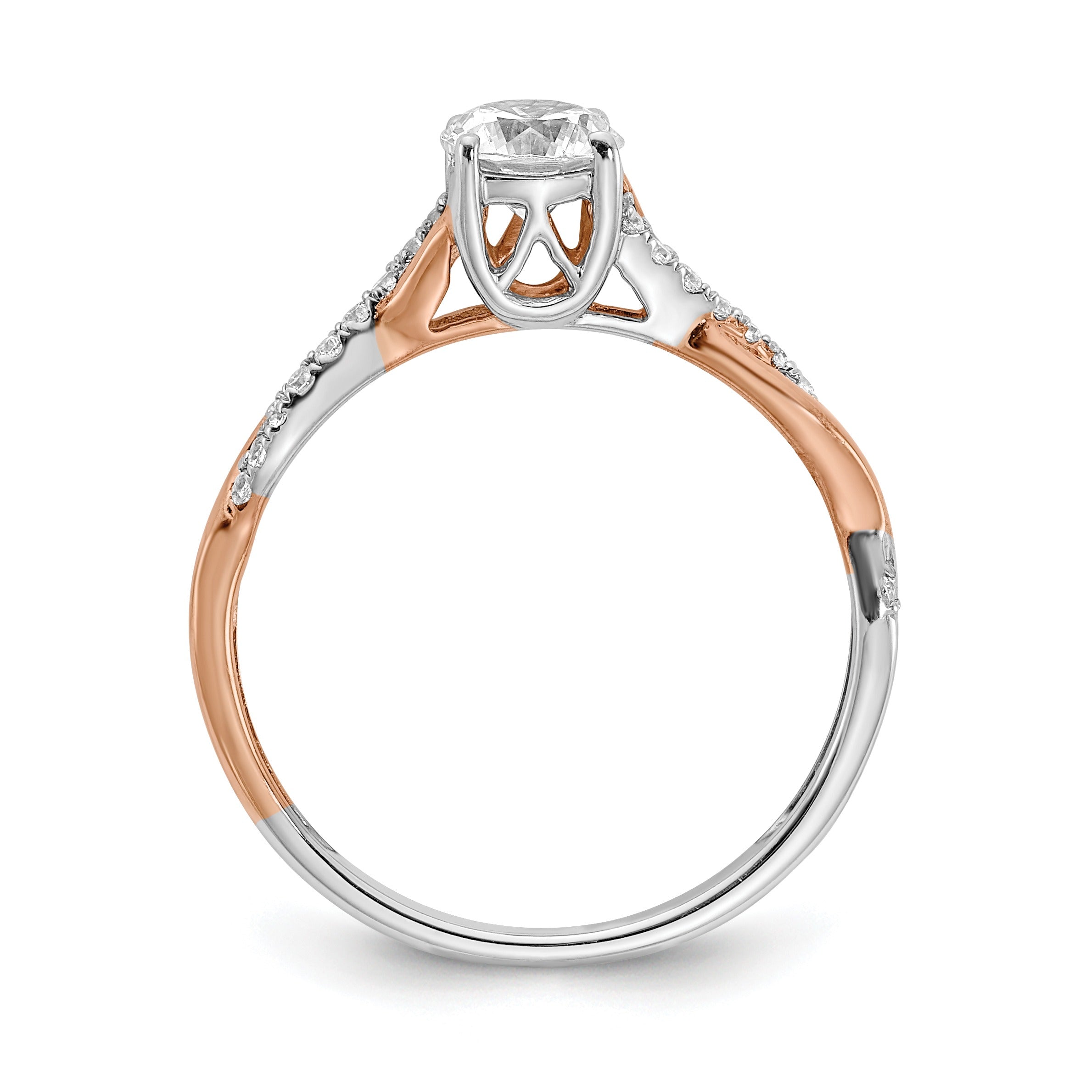 14k Two-tone Gold Lab Grown Diamond Bypass Engagement Ring