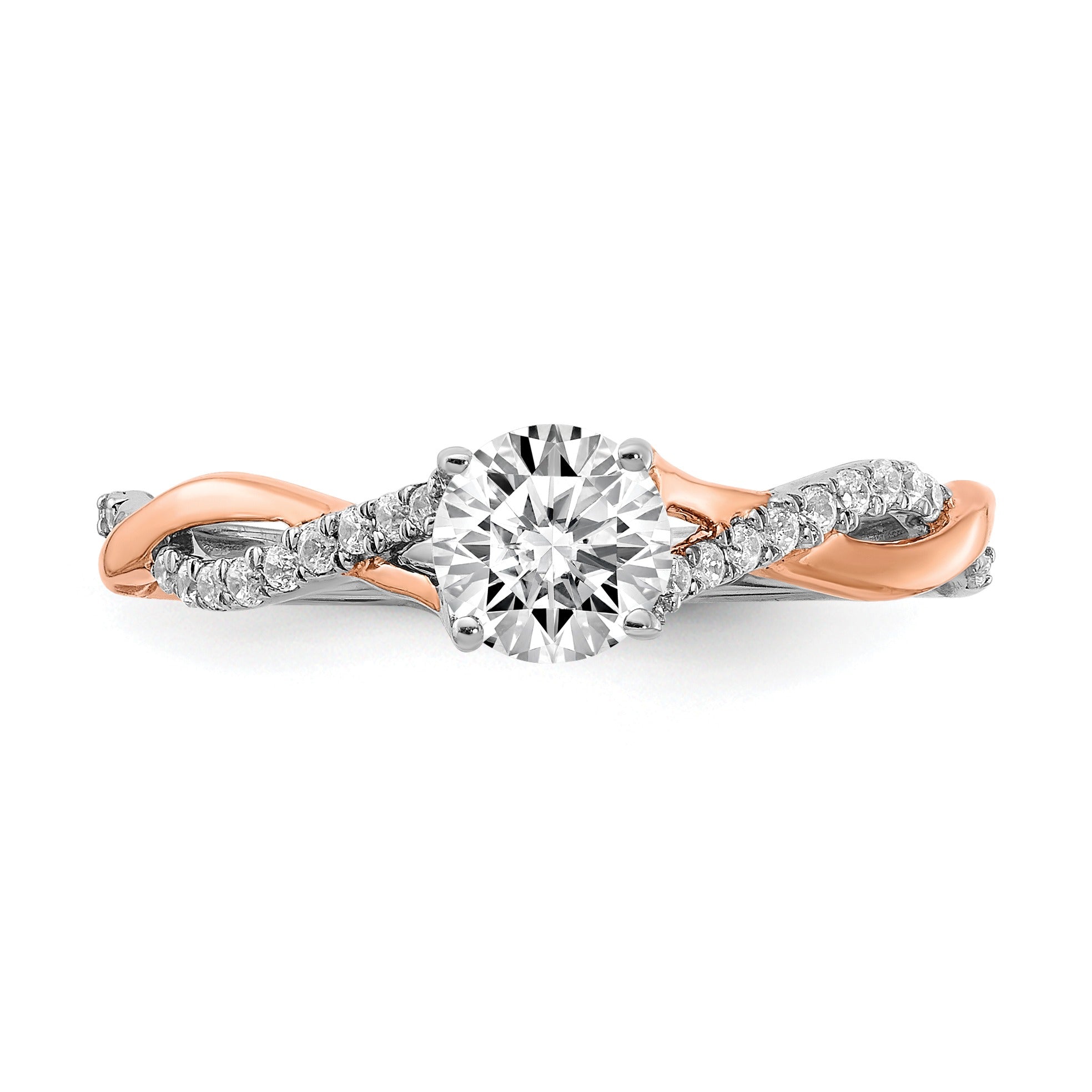 14k Two-tone Gold Lab Grown Diamond Bypass Engagement Ring