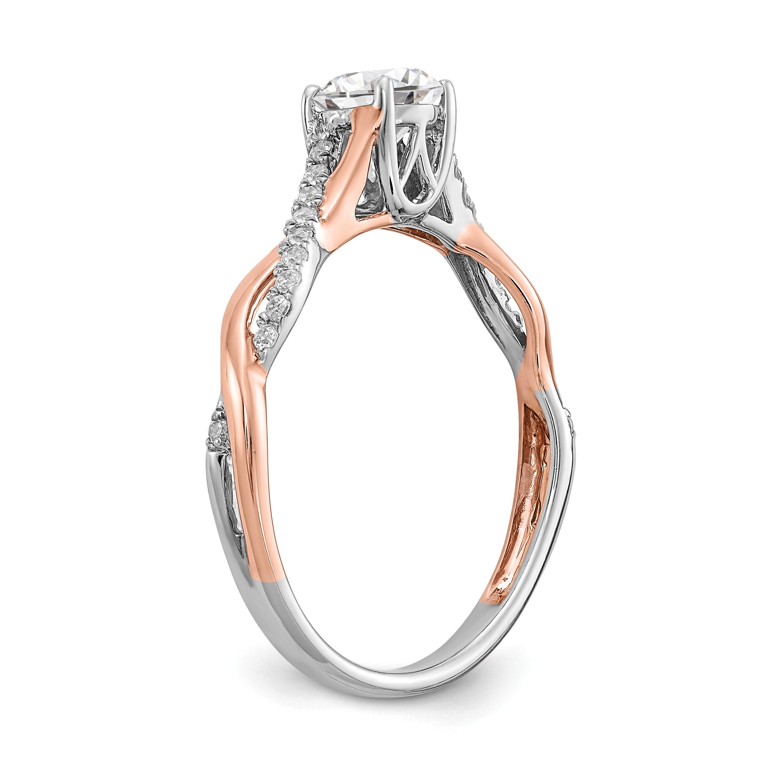 14k Two-tone Gold Lab Grown Diamond Bypass Engagement Ring