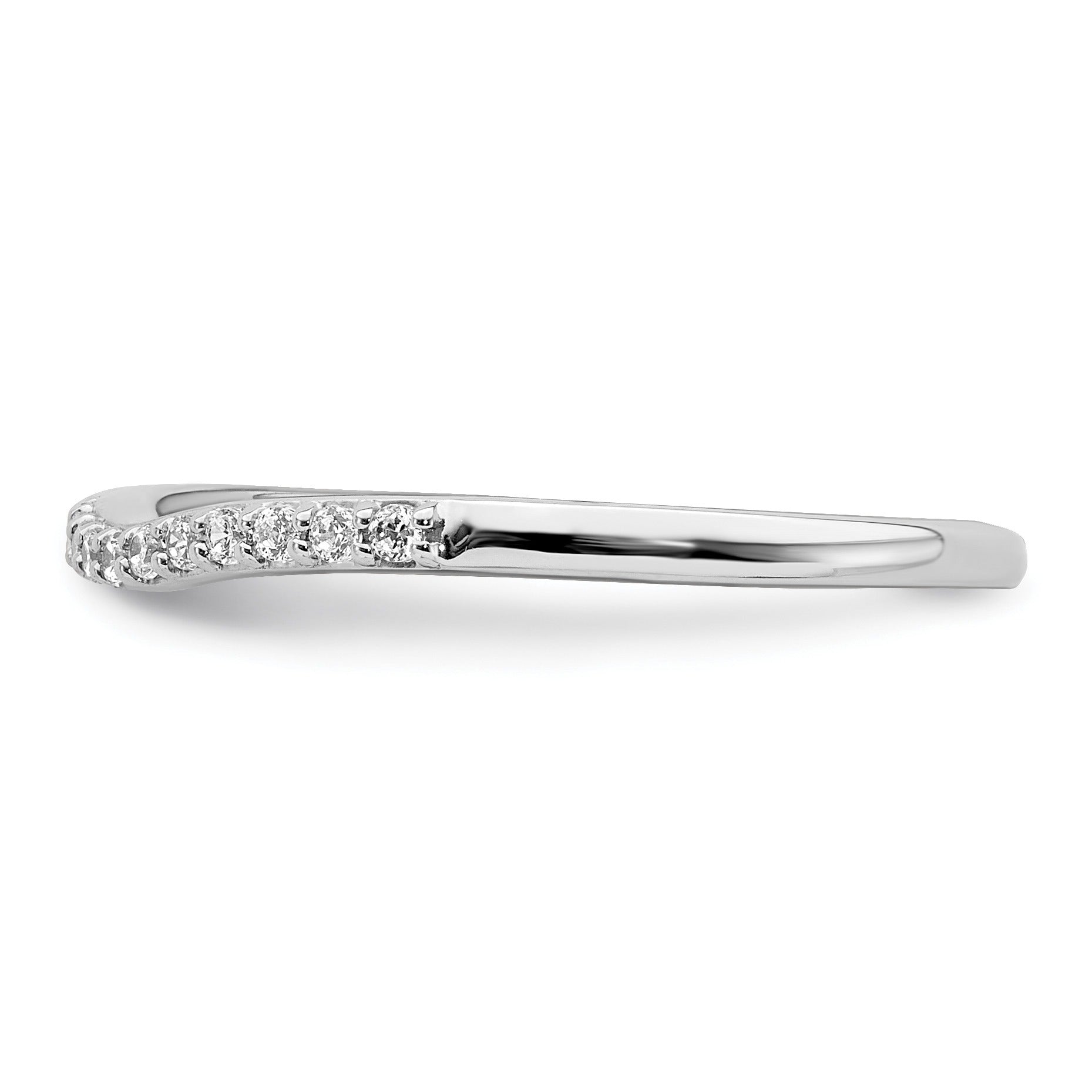 10k White Gold 1/10 carat Lab Grown Diamond Wedding Band