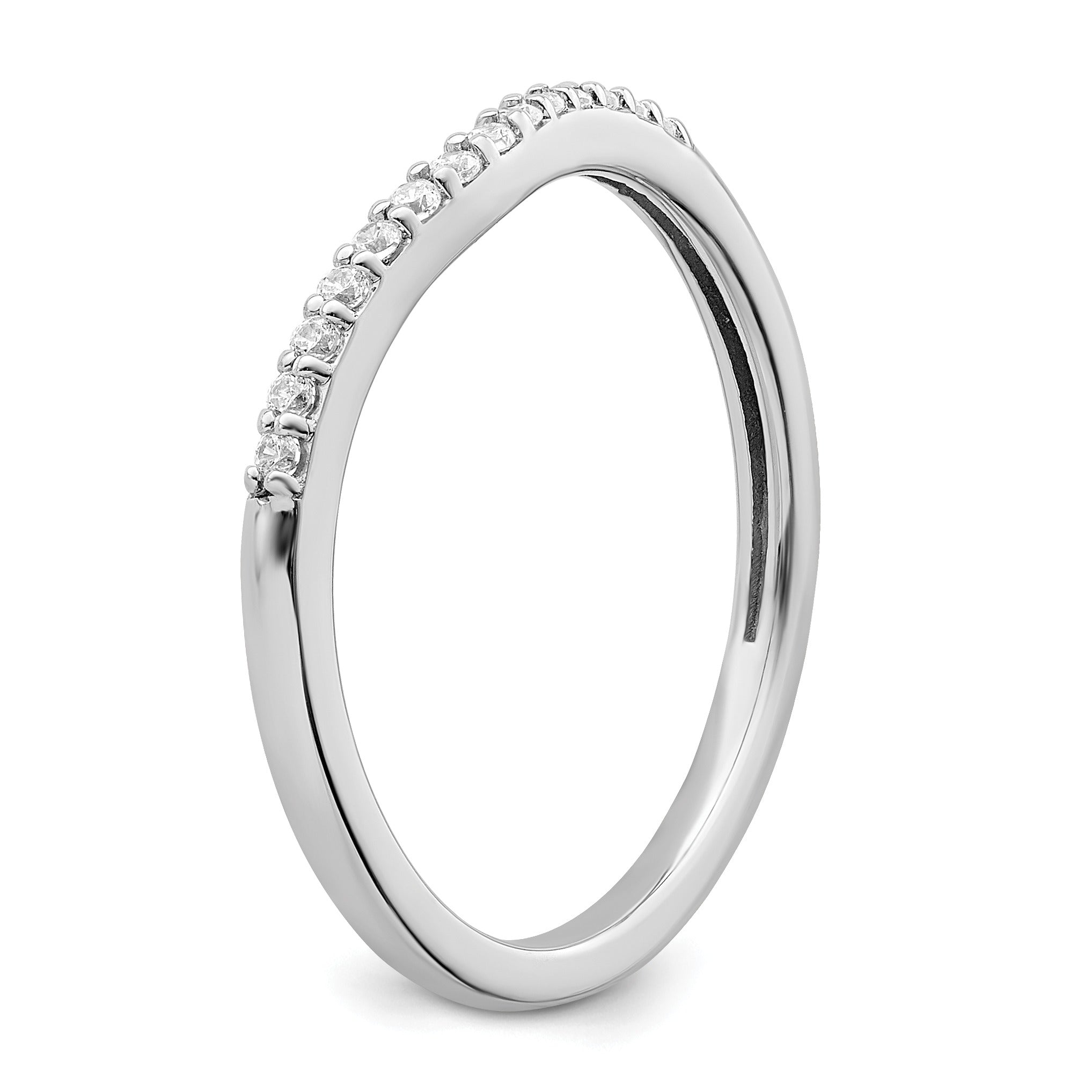 10k White Gold 1/10 carat Lab Grown Diamond Wedding Band