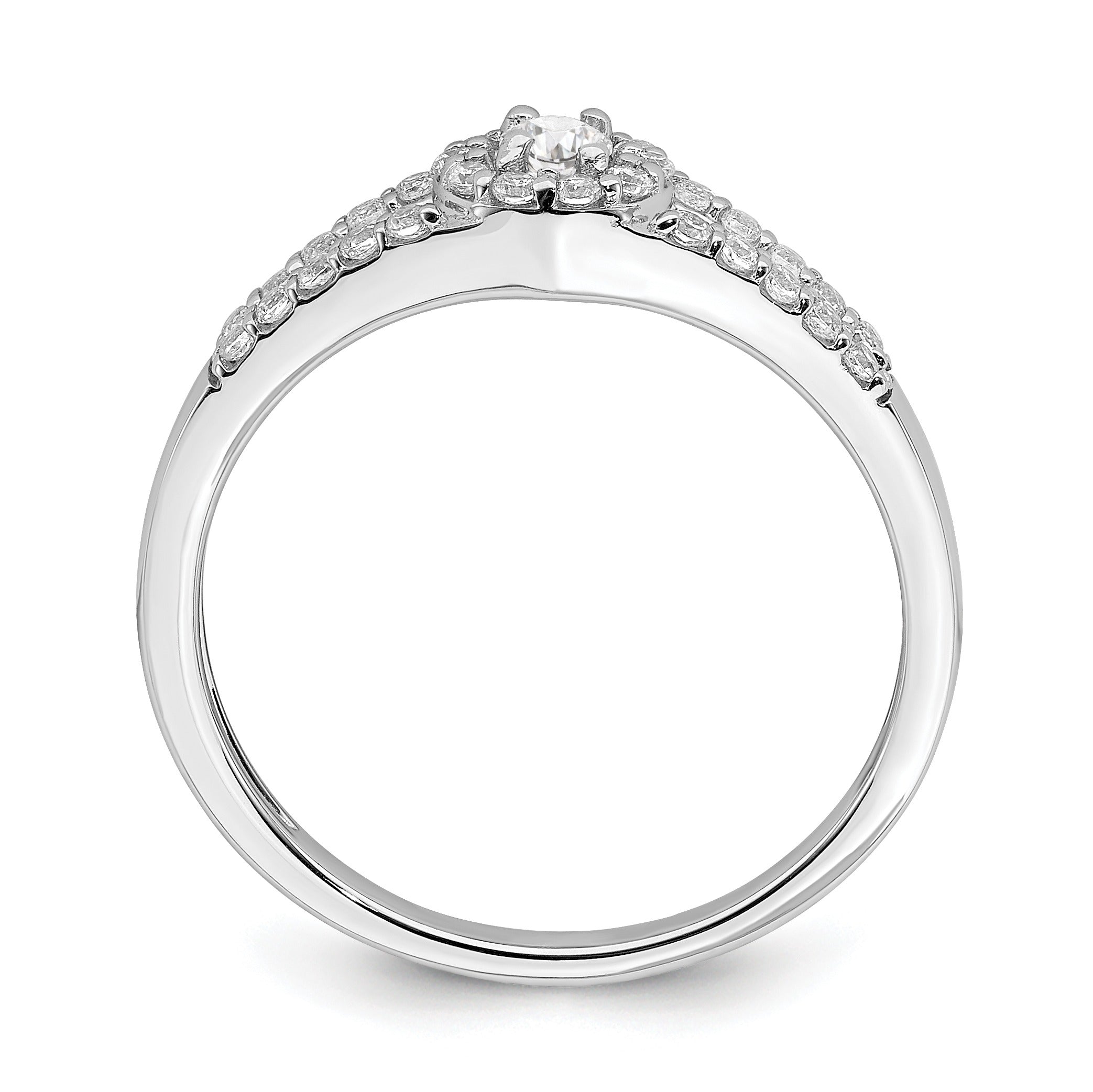 10k White Gold Lab Grown Diamond Round Halo Engagement Ring