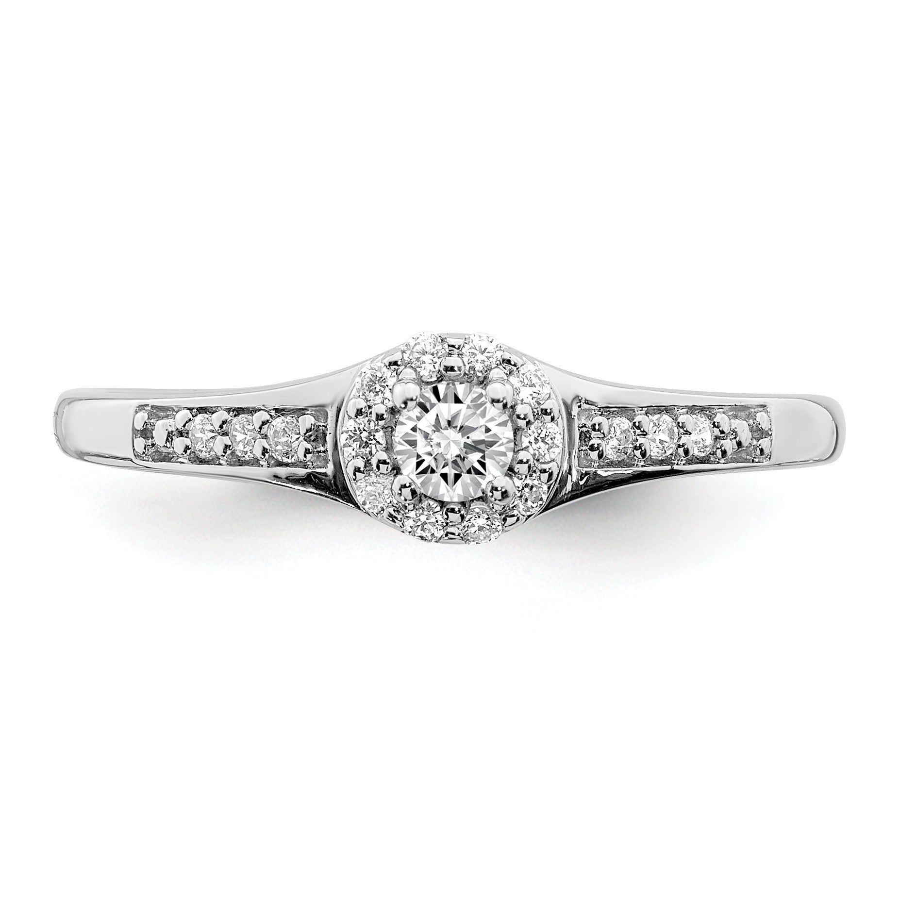 Lab Grown Diamond Cluster Engagement Ring 10K White Gold 0.2 Ct