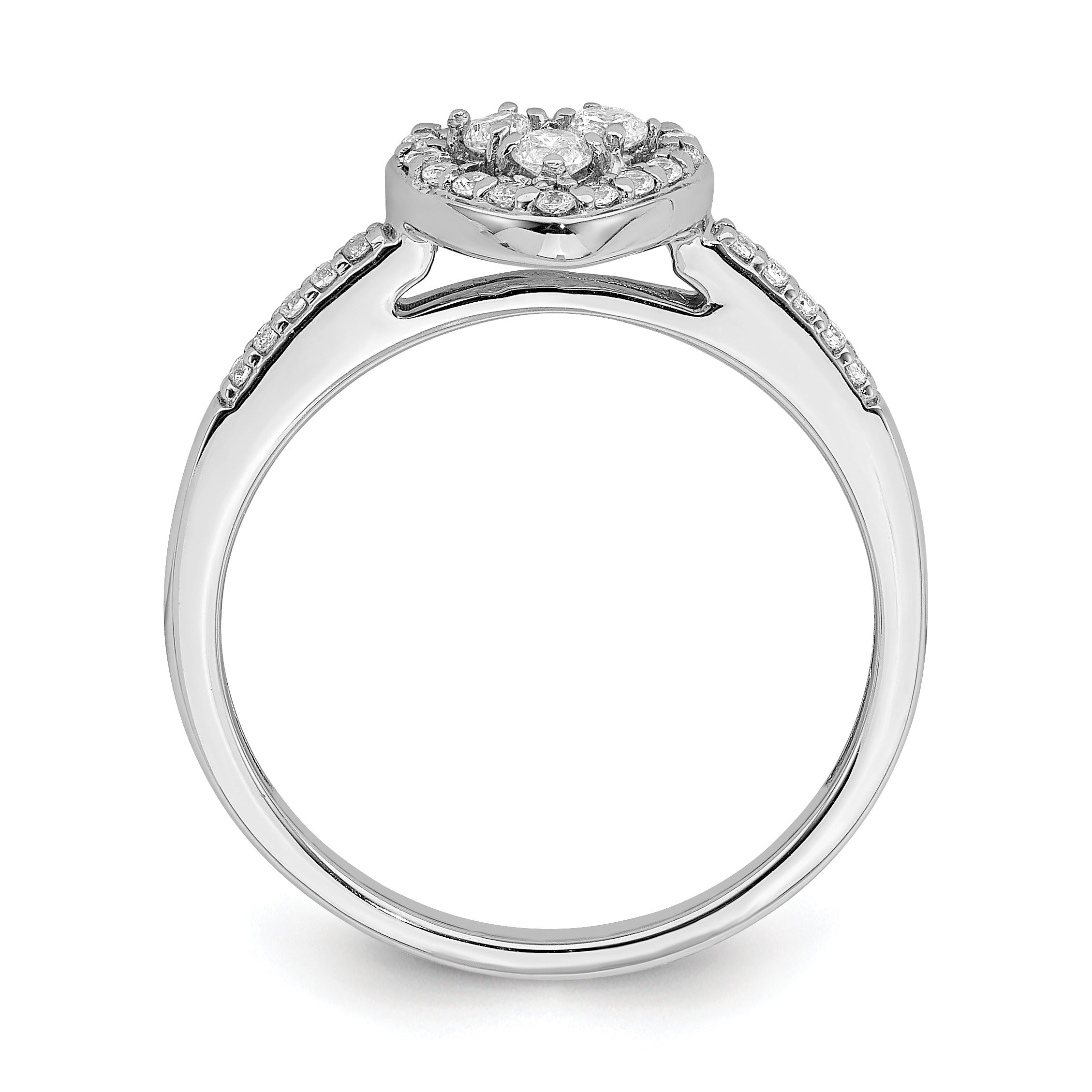 White Gold Lab Grown Diamond Cluster Engagement Ring