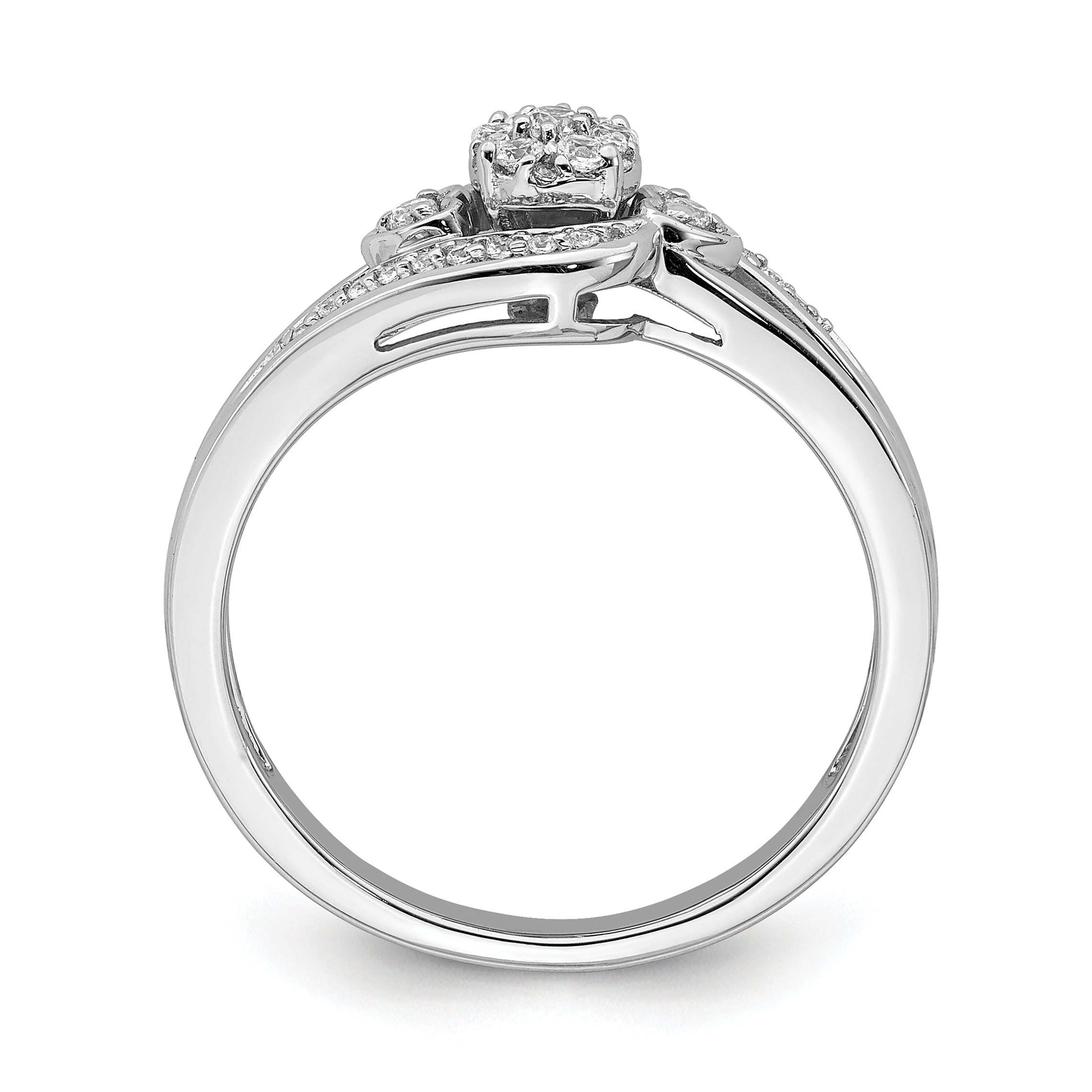 10K White Gold Lab Grown Diamond Cluster Engagement Ring