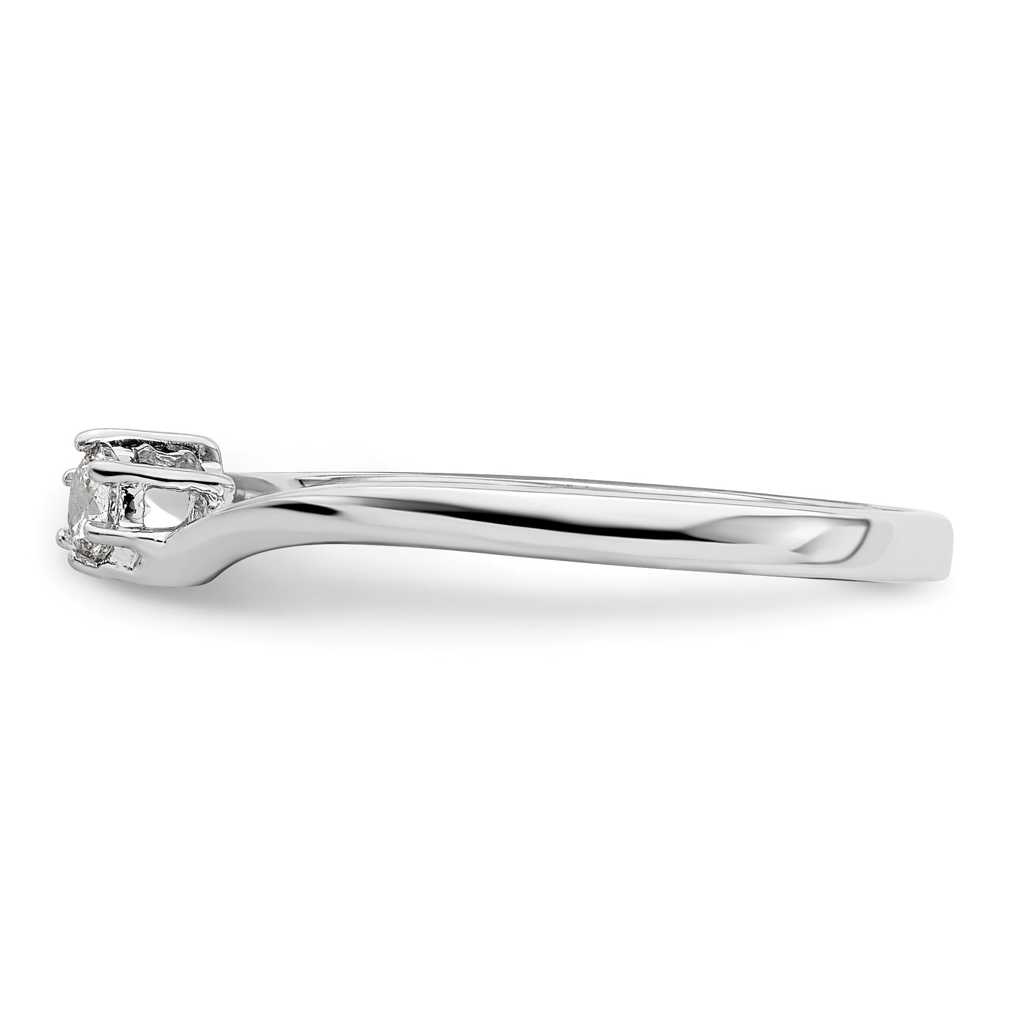 14K White Gold Lab Grown Diamond Petite Round Engagement Ring