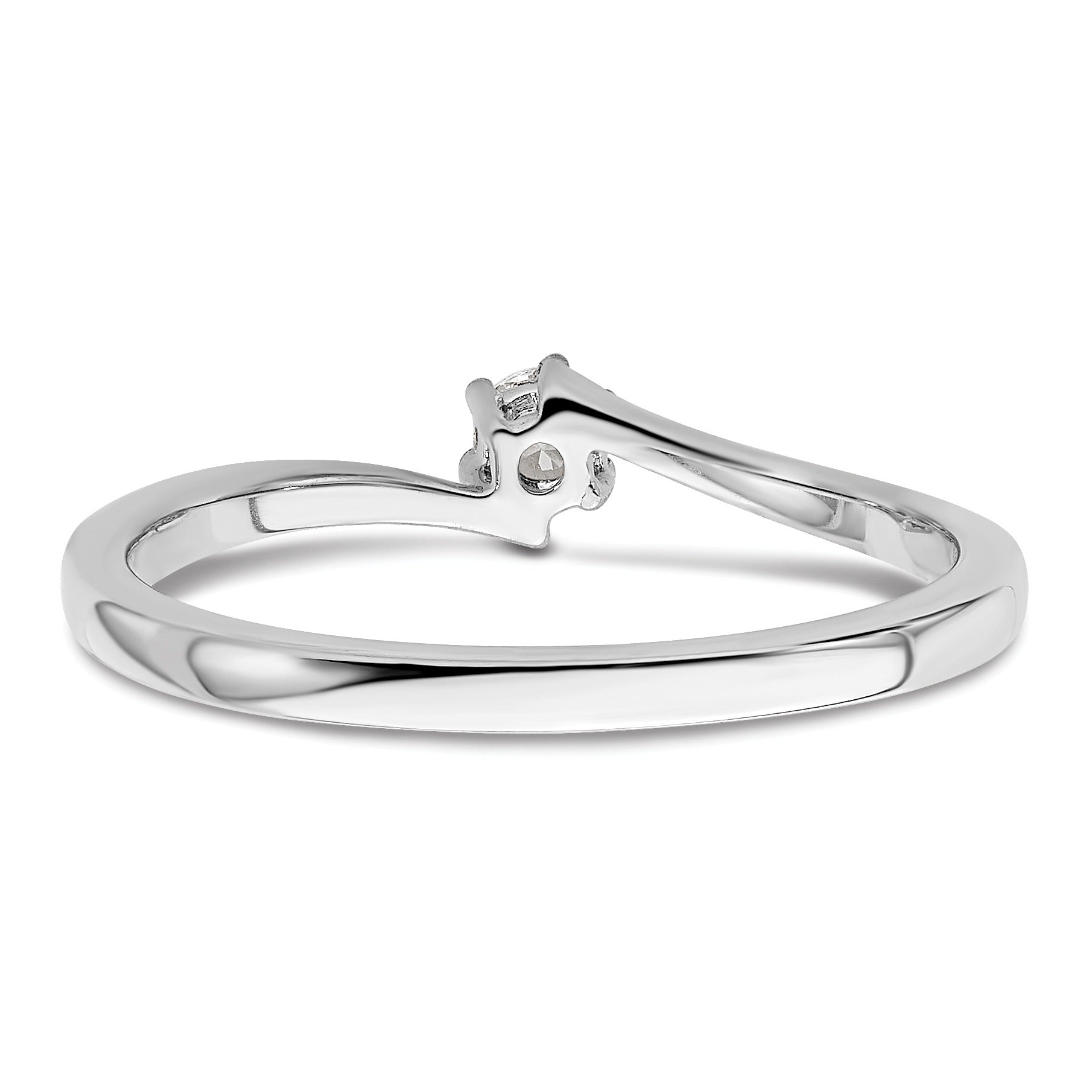 14K White Gold Lab Grown Diamond Petite Round Engagement Ring