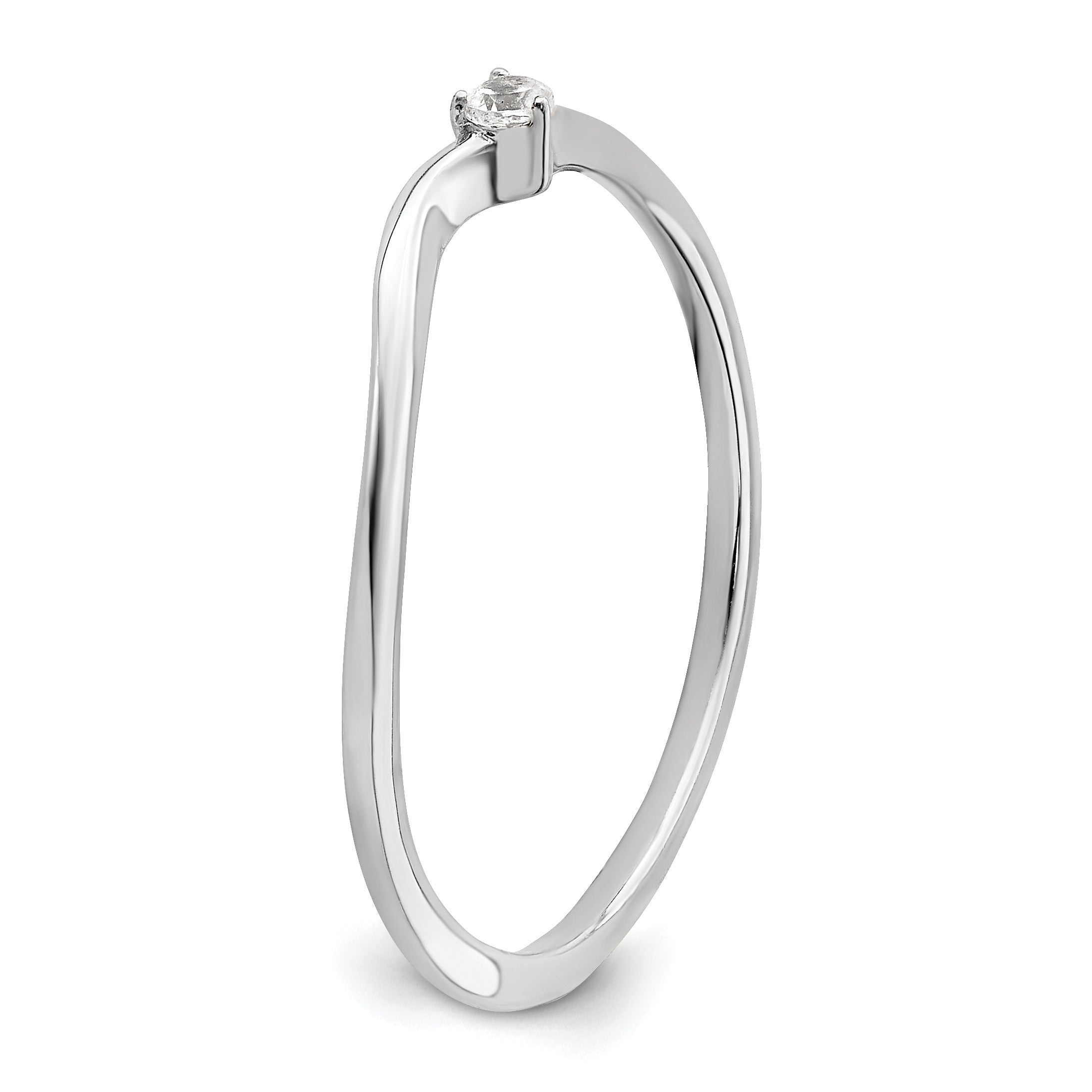 14K White Gold Lab Grown Diamond Petite Round Engagement Ring