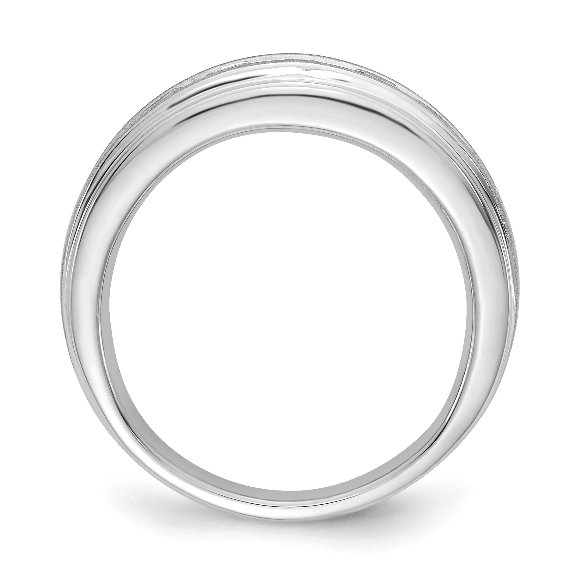 10K White Gold Lab Grown Diamond Men's Wedding Band Ring