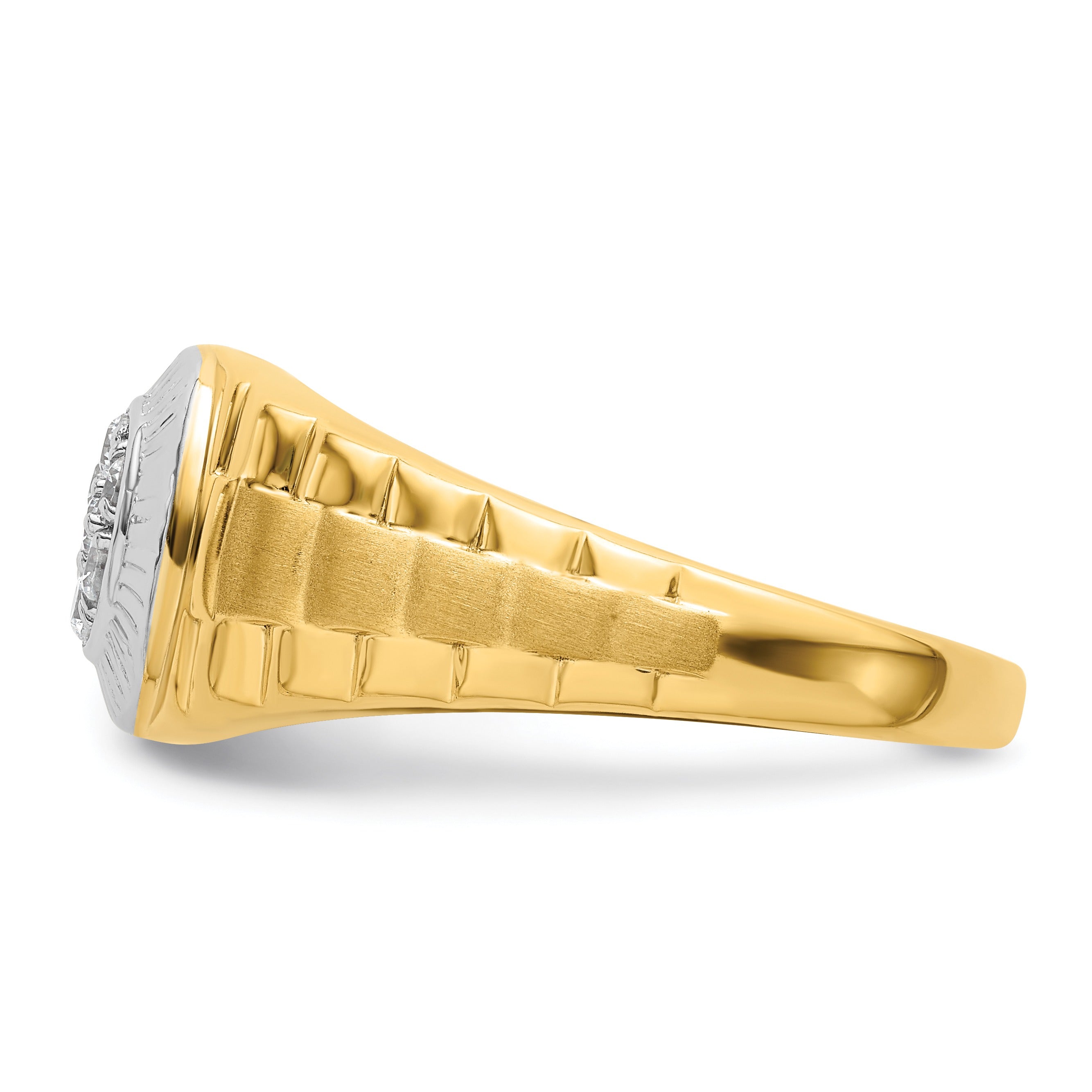 14k Gold Round  1/4 ct Lab Grown Diamond Men's Ring