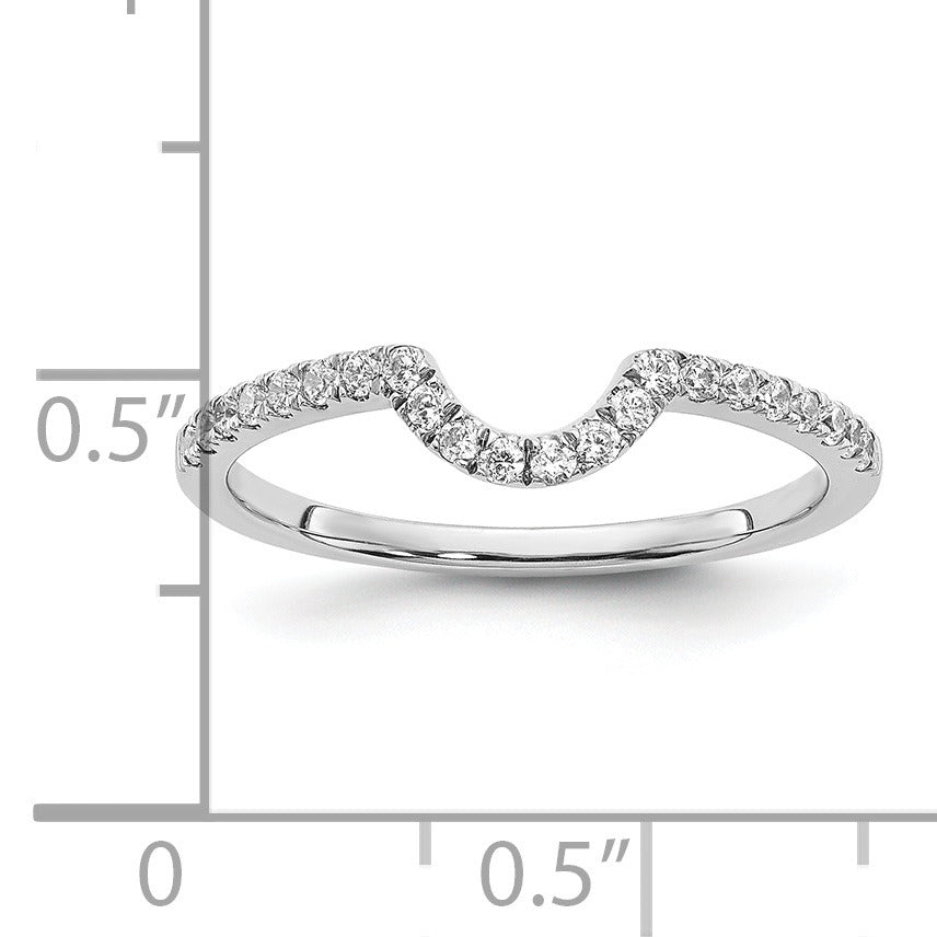 Round Lab Diamond Pavé 14K White Gold Curved Wedding Enhancer Band