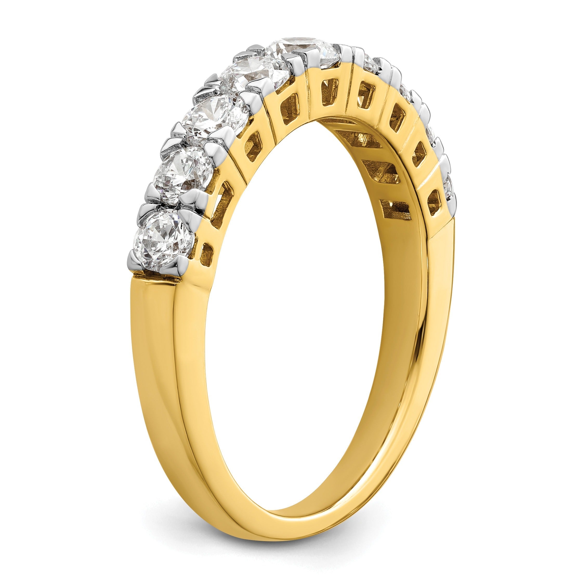IGI Certified 1 Ct Round Lab Grown Diamond Prong 14K Yellow Gold Fashion Enhancer Ring