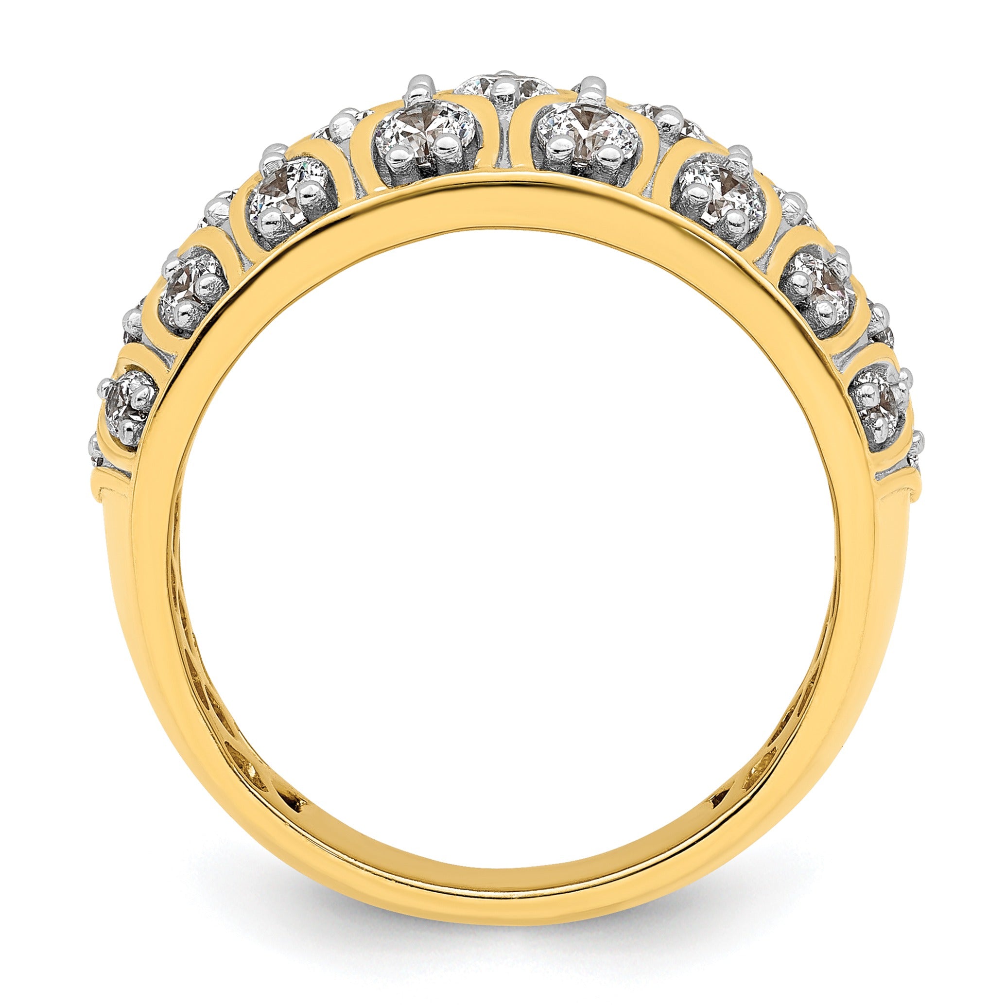 14k Yellow Gold Lab Grown Diamond Cluster Ring