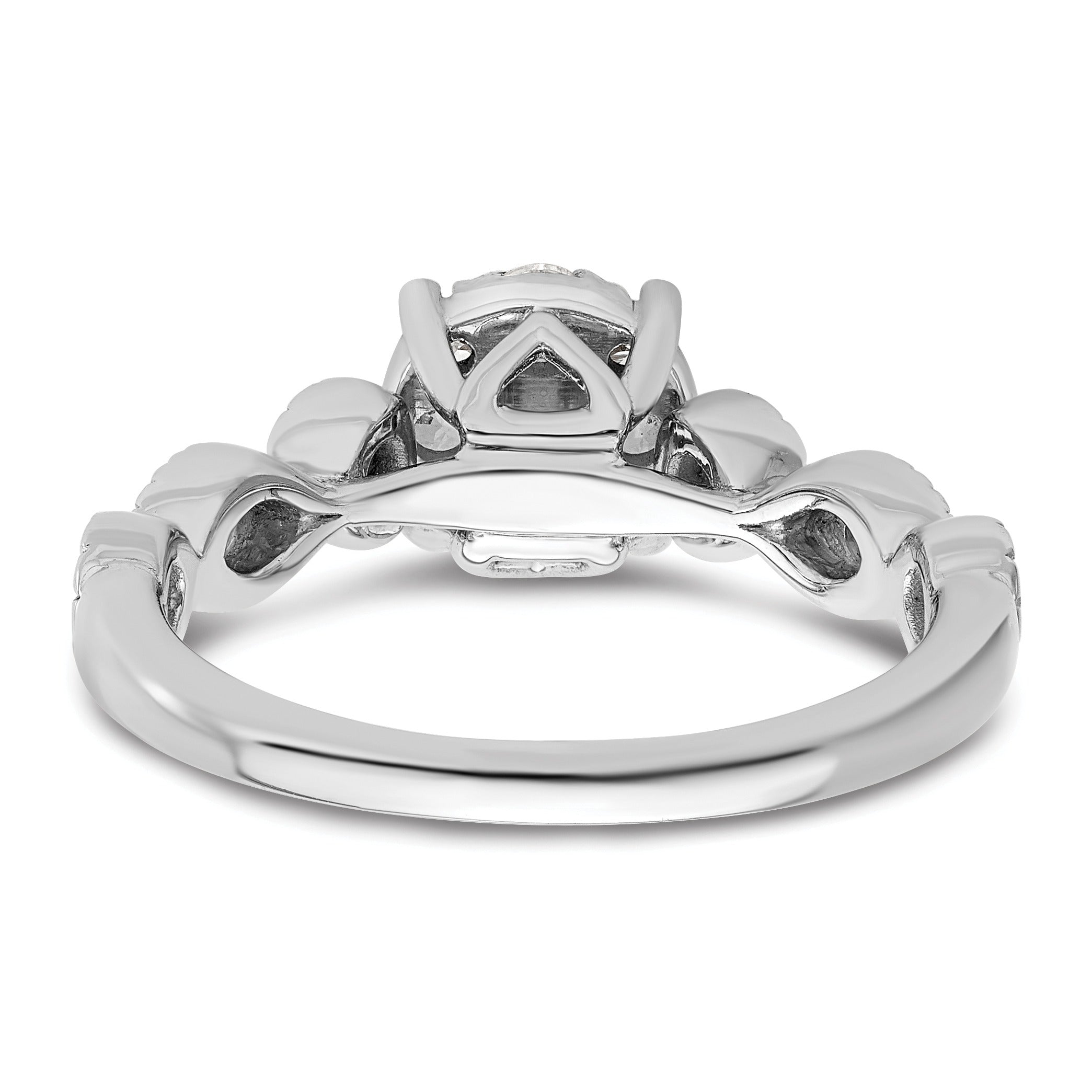 Lab Grown Diamond Cluster Engagement Ring 14K White Gold
