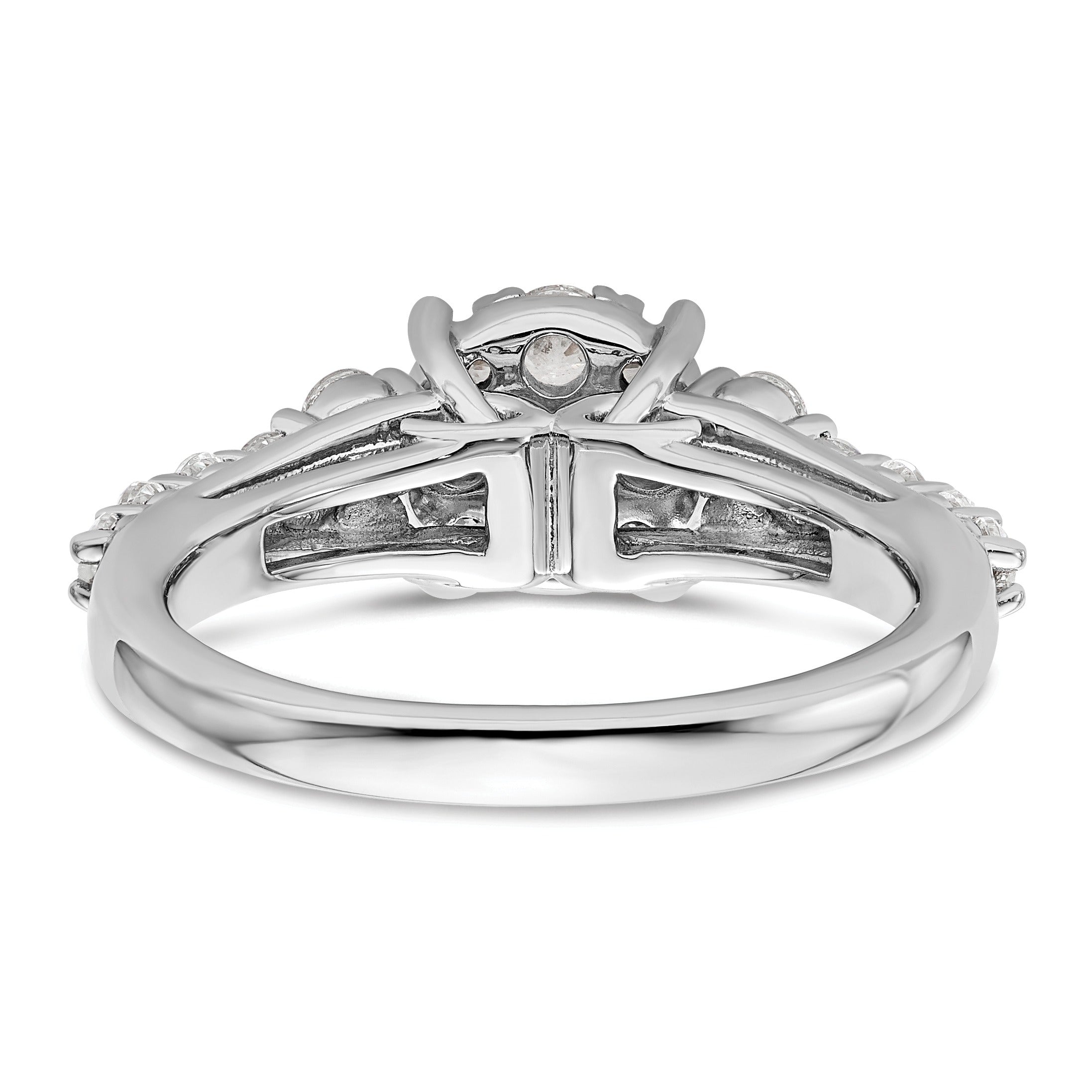 White Gold 1 carat Lab Grown Diamond Cluster Engagement Ring