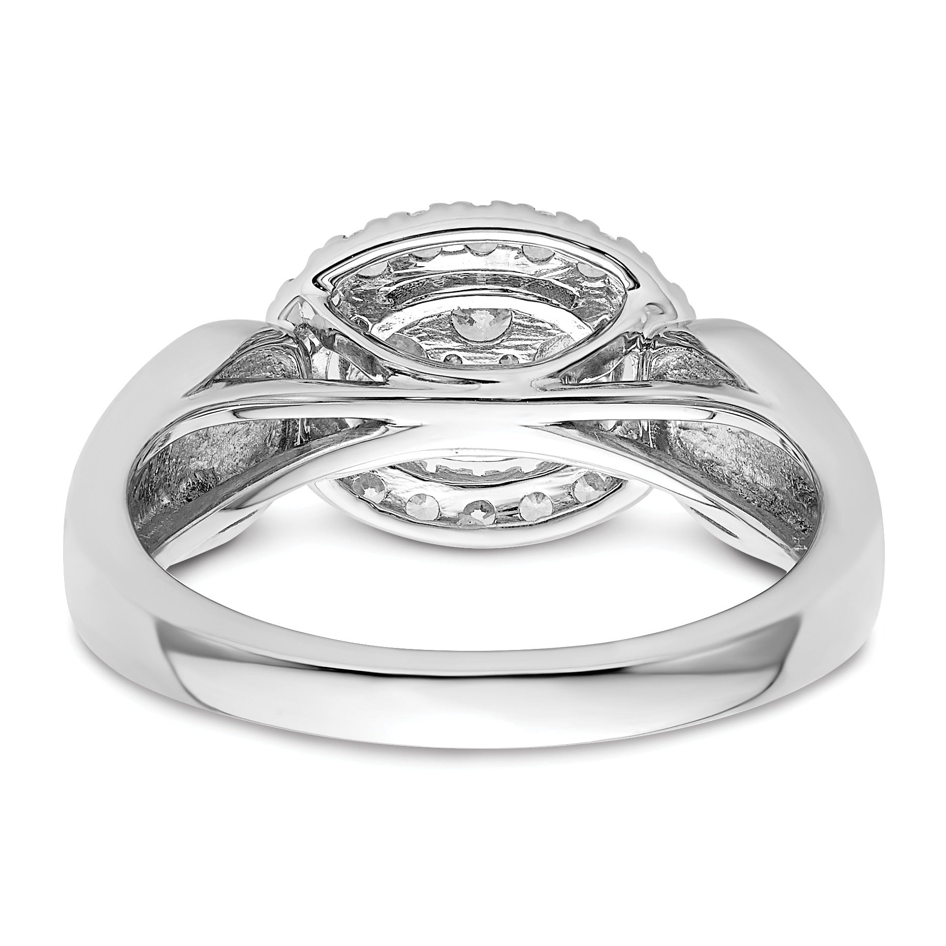 14k White Gold Lab Grown Diamond Cluster Engagement Ring