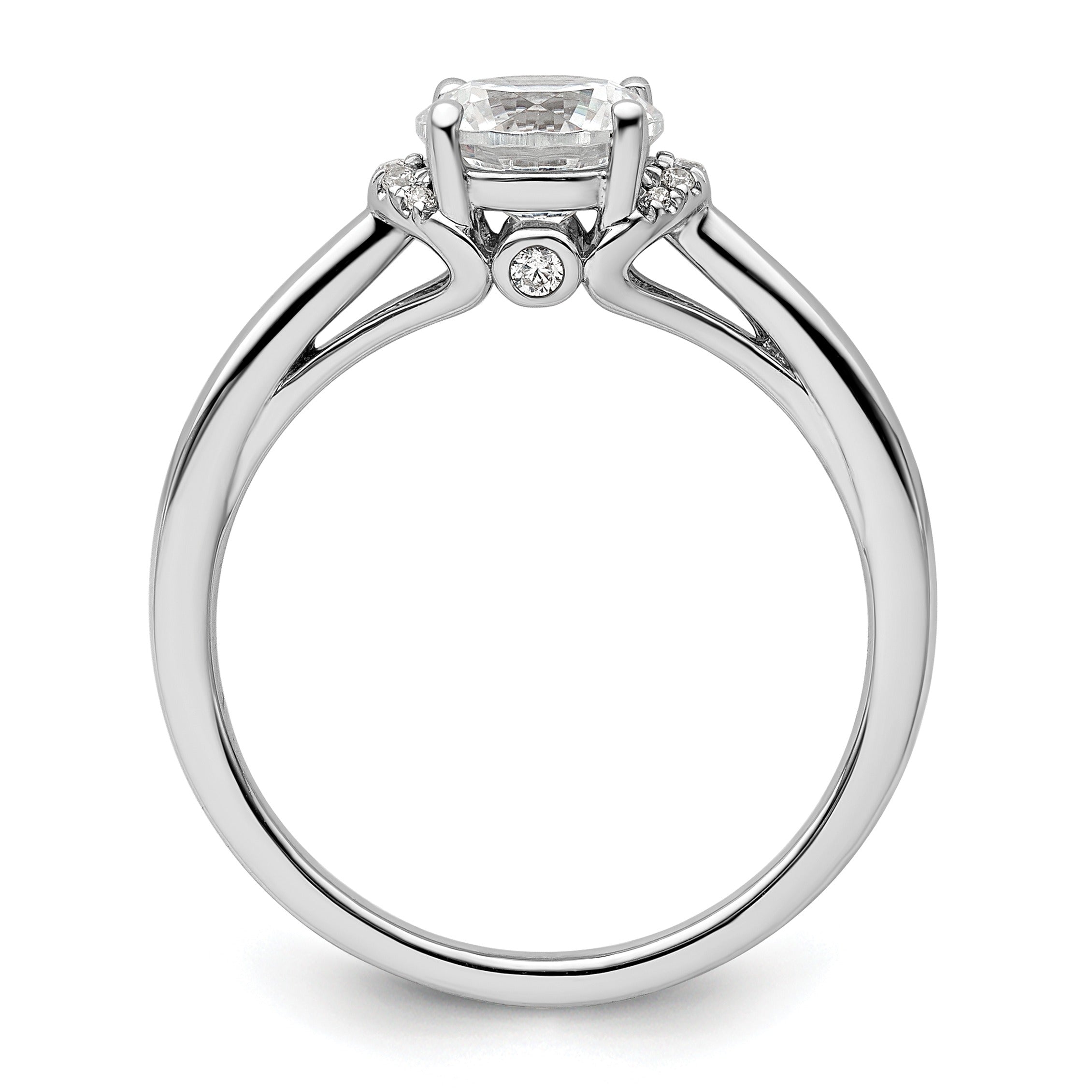 14k White Gold Lab Grown Diamond Round Semi Mount Solitaire Ring