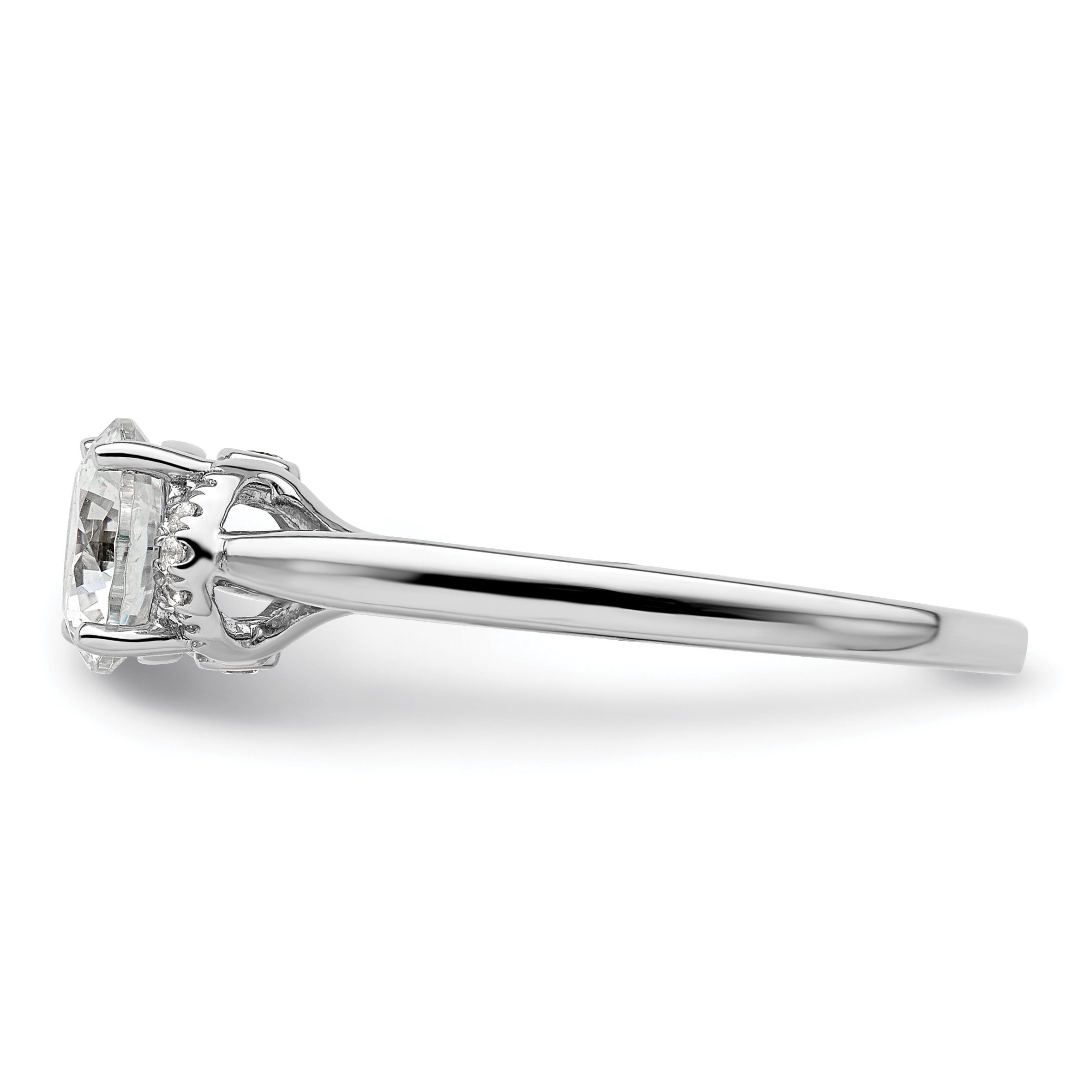 14k White Gold Lab Grown Diamond Round Semi Mount Solitaire Ring