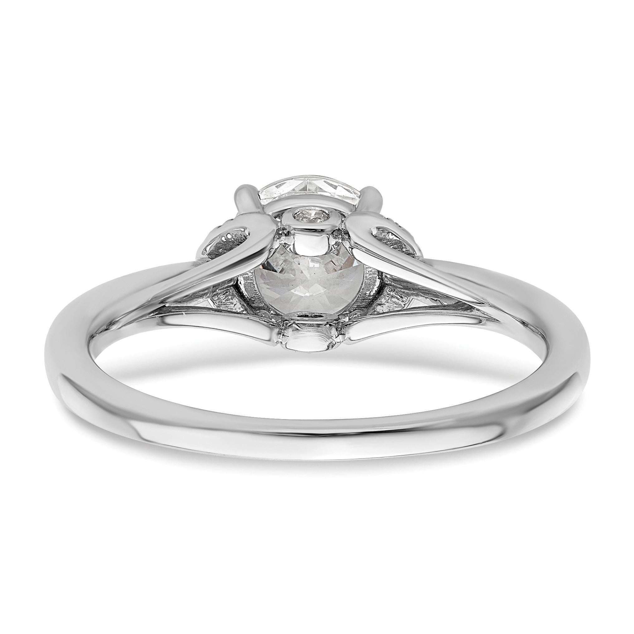 14k White Gold Lab Grown Diamond Round Semi Mount Solitaire Ring