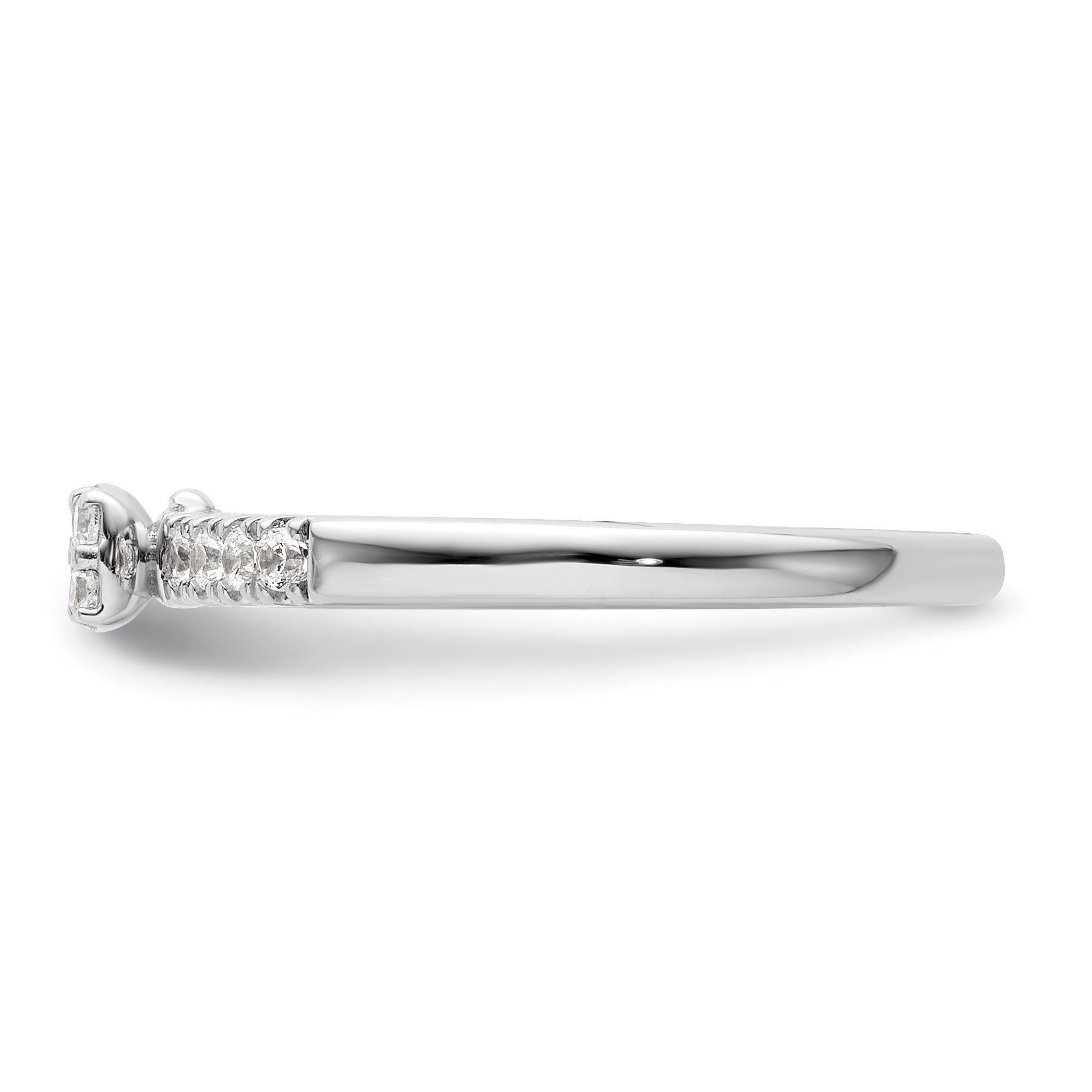 0.25 Ct Round Lab Grown Diamond Prong 14K White Gold Two Promises Enhancer Band