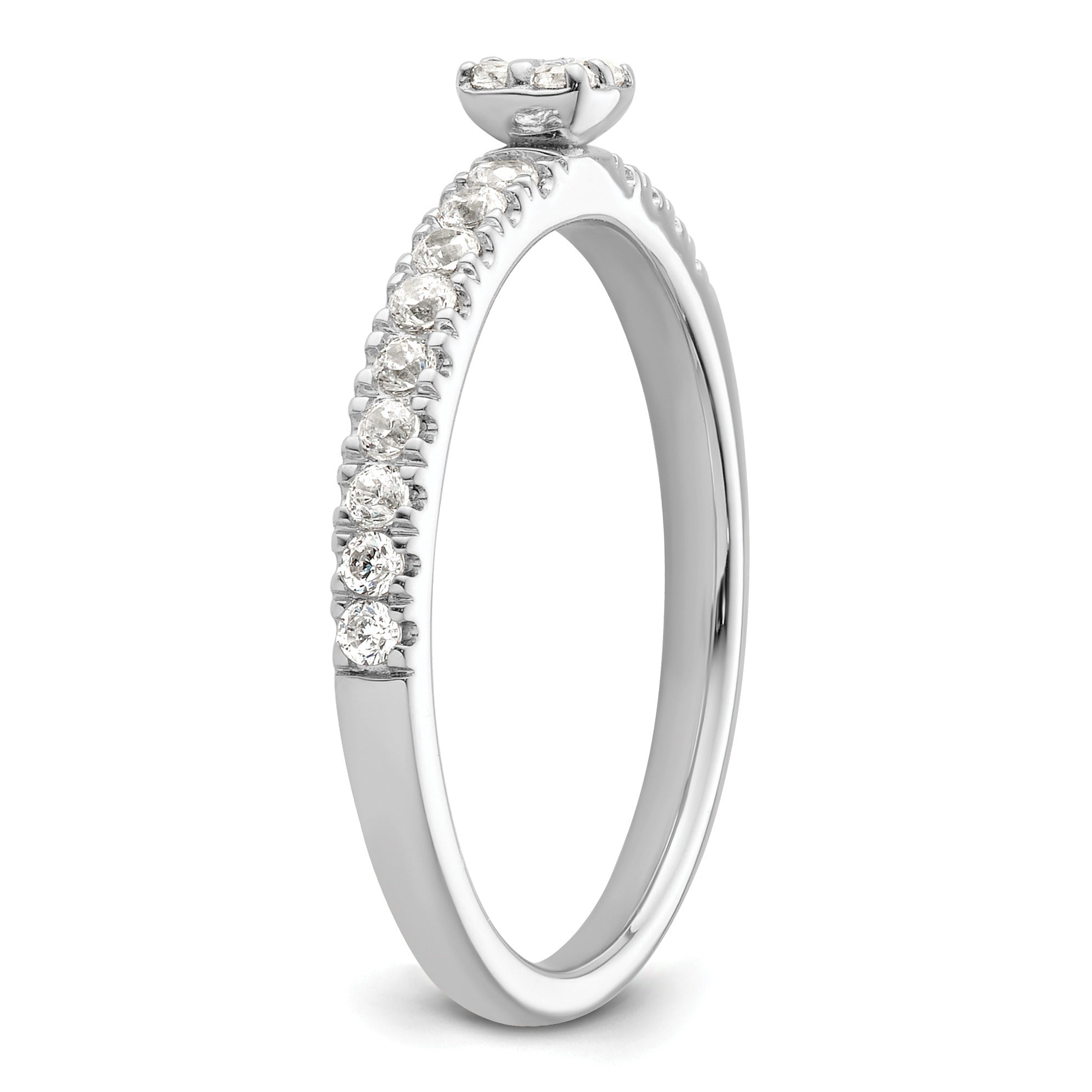0.25 Ct Round Lab Grown Diamond Prong 14K White Gold Two Promises Enhancer Band
