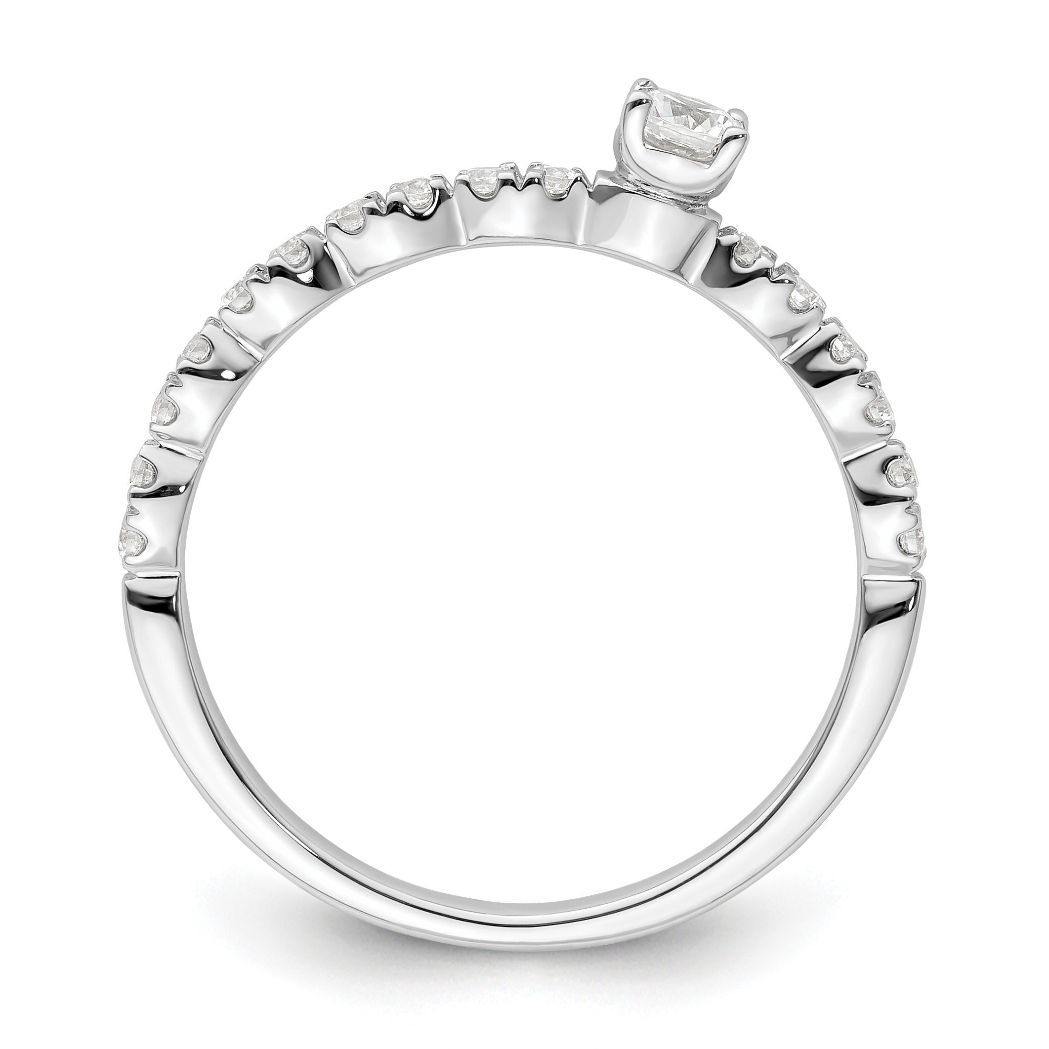 0.37 Ct Round Lab Grown Diamond Prong 14K White Gold Two Promises Enhancer Band