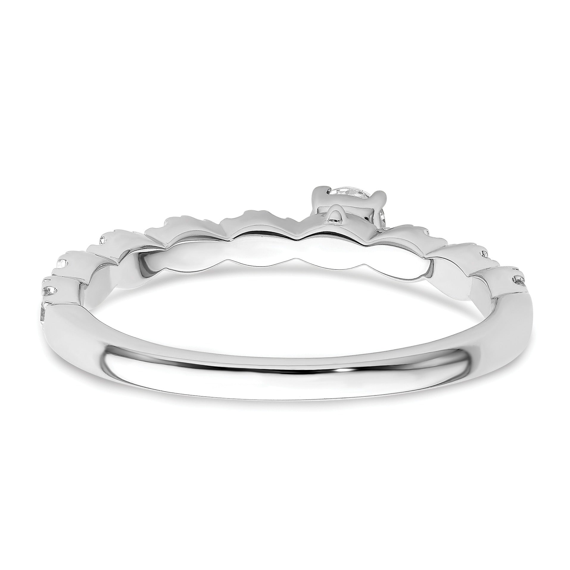 0.37 Ct Round Lab Grown Diamond Prong 14K White Gold Two Promises Enhancer Band