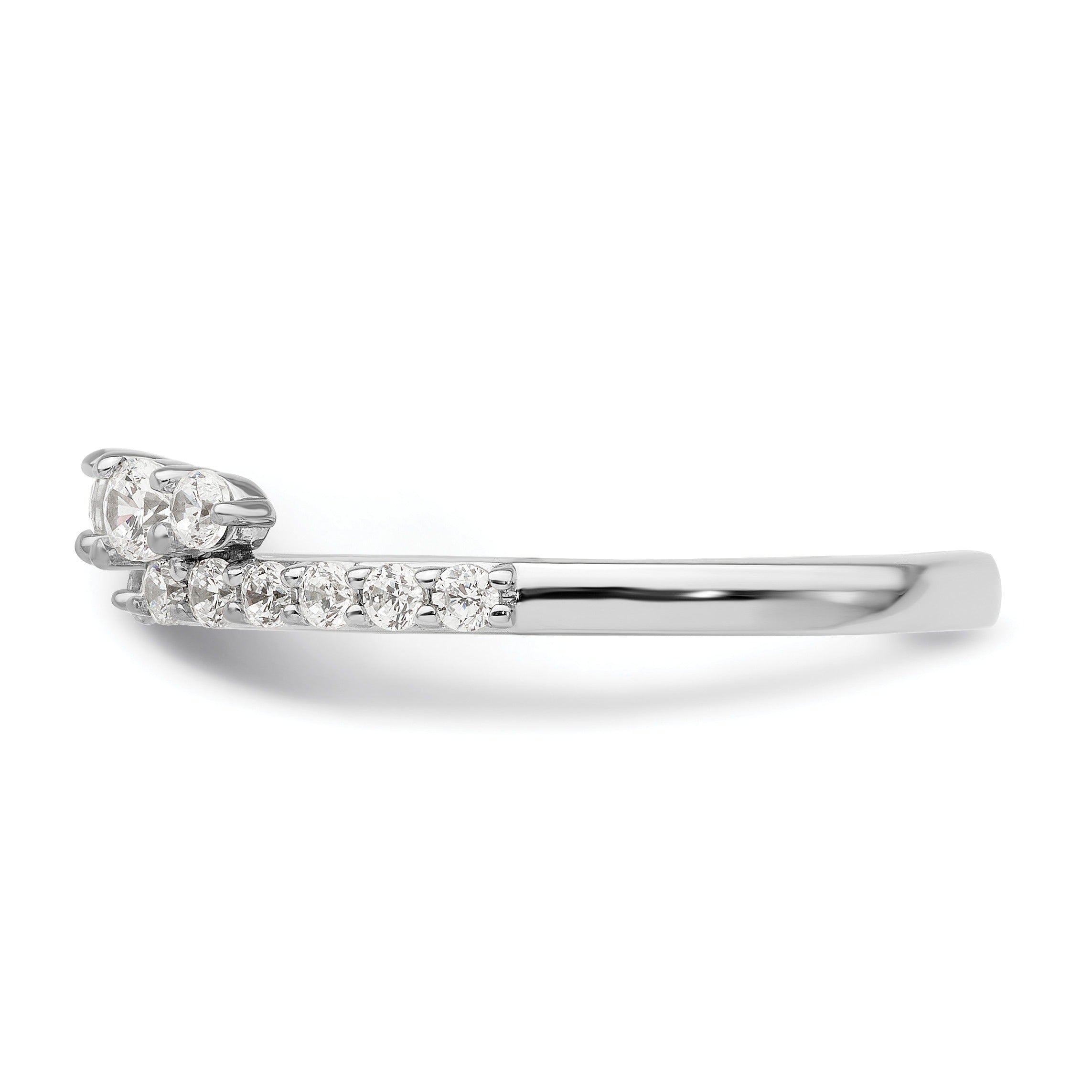 0.50 Ct Round Lab Grown Diamond Prong 14K White Gold Ring Wrap Enhancer Band