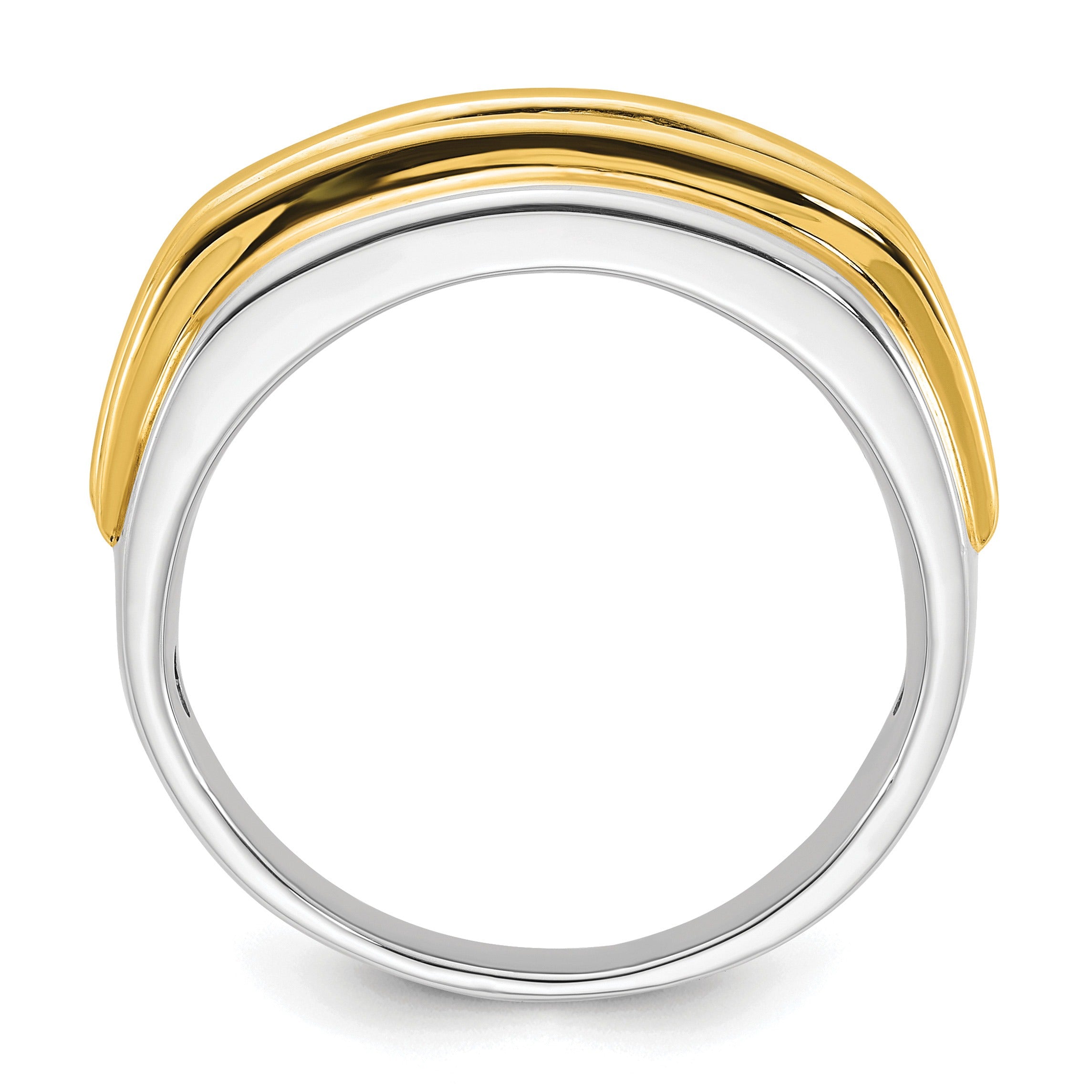 10k Two Tone 1/2 carat Lab Grown Diamond Seven Stone Men's Ring