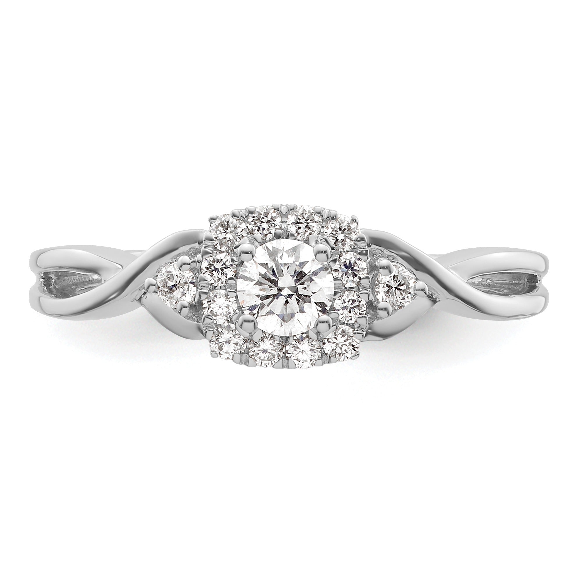 14k White Gold Lab Grown Diamond Bypass Engagement Ring