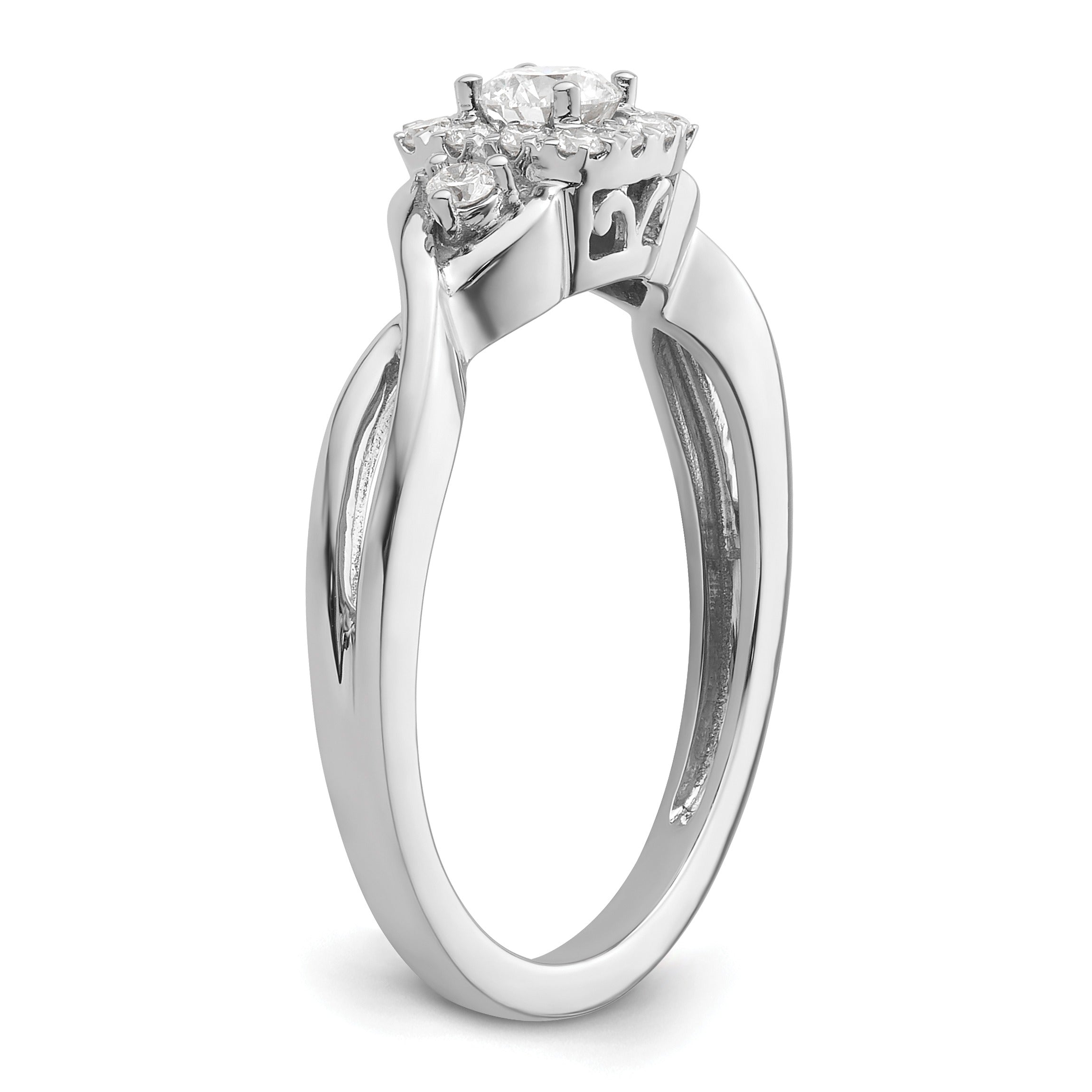 14k White Gold Lab Grown Diamond Bypass Engagement Ring