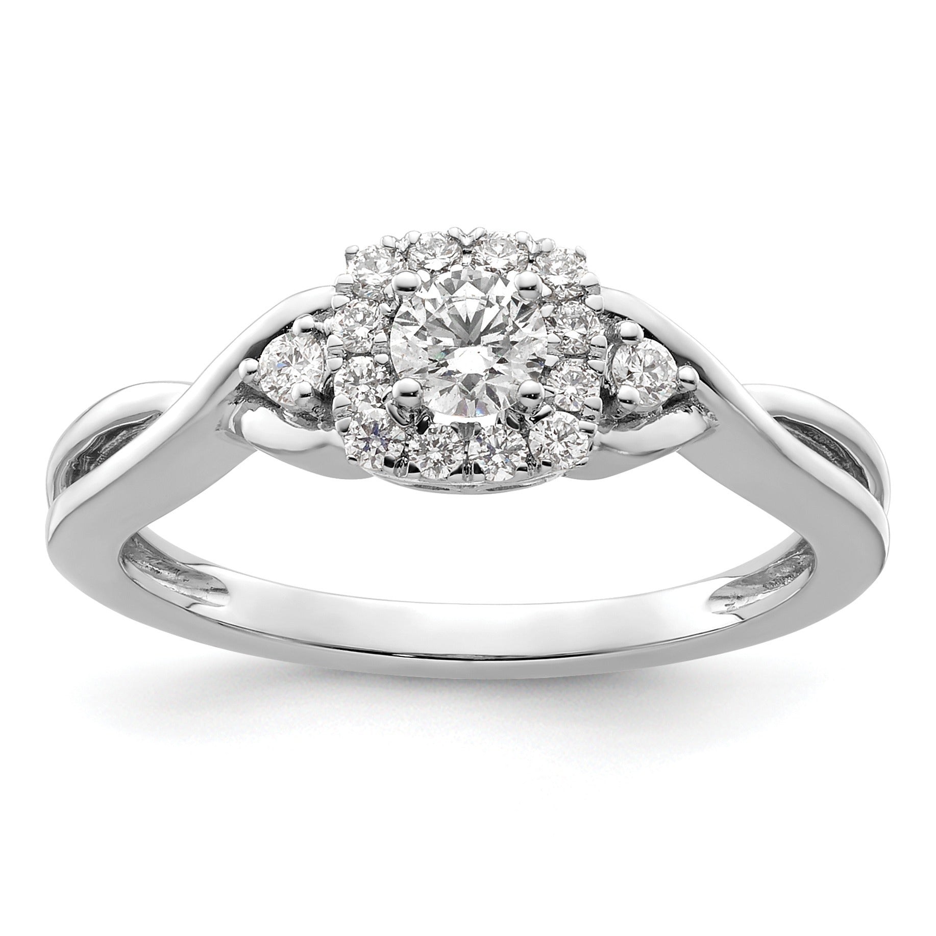 14k White Gold Lab Grown Diamond Bypass Engagement Ring