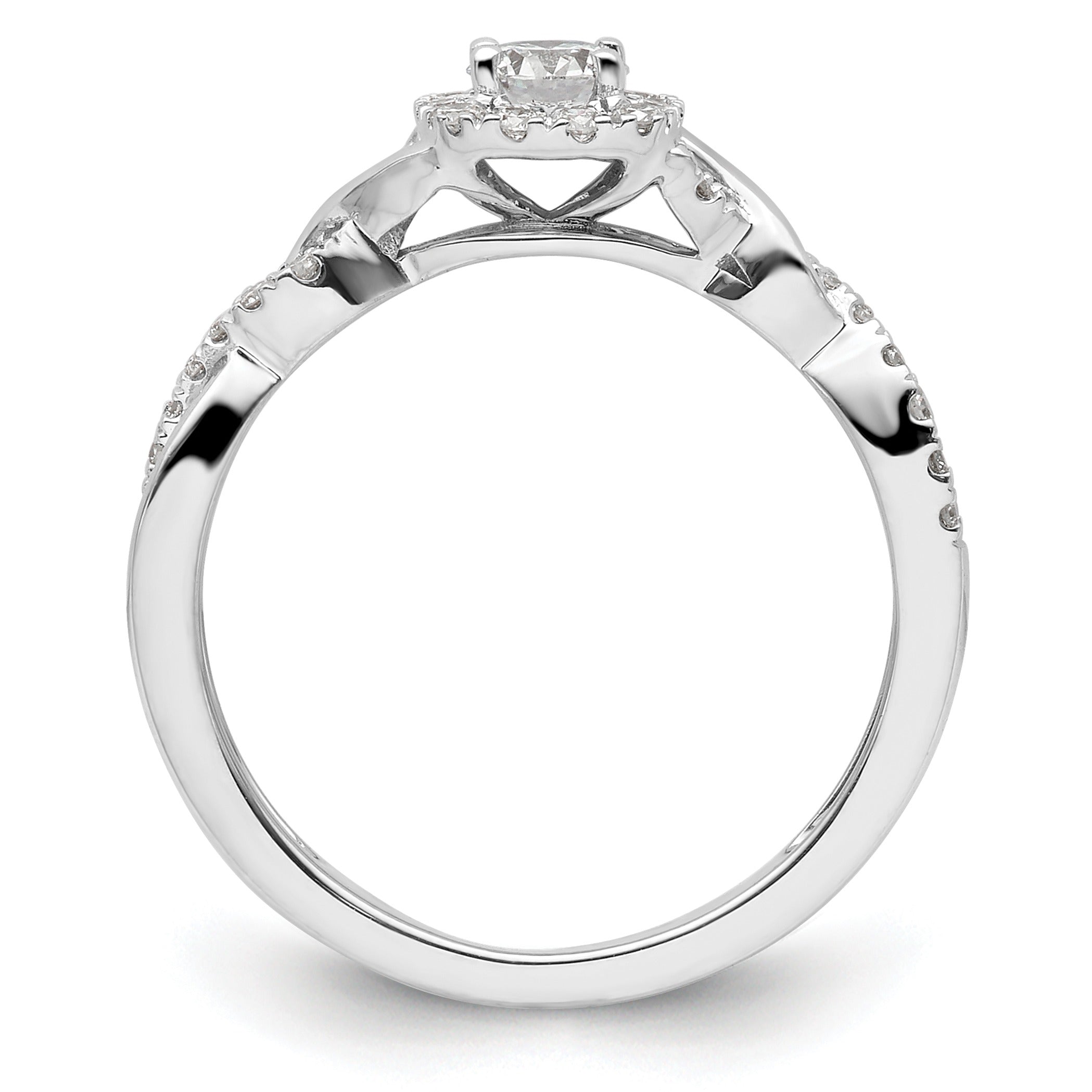 14k White Gold Lab Grown Diamond Bypass Engagement Ring