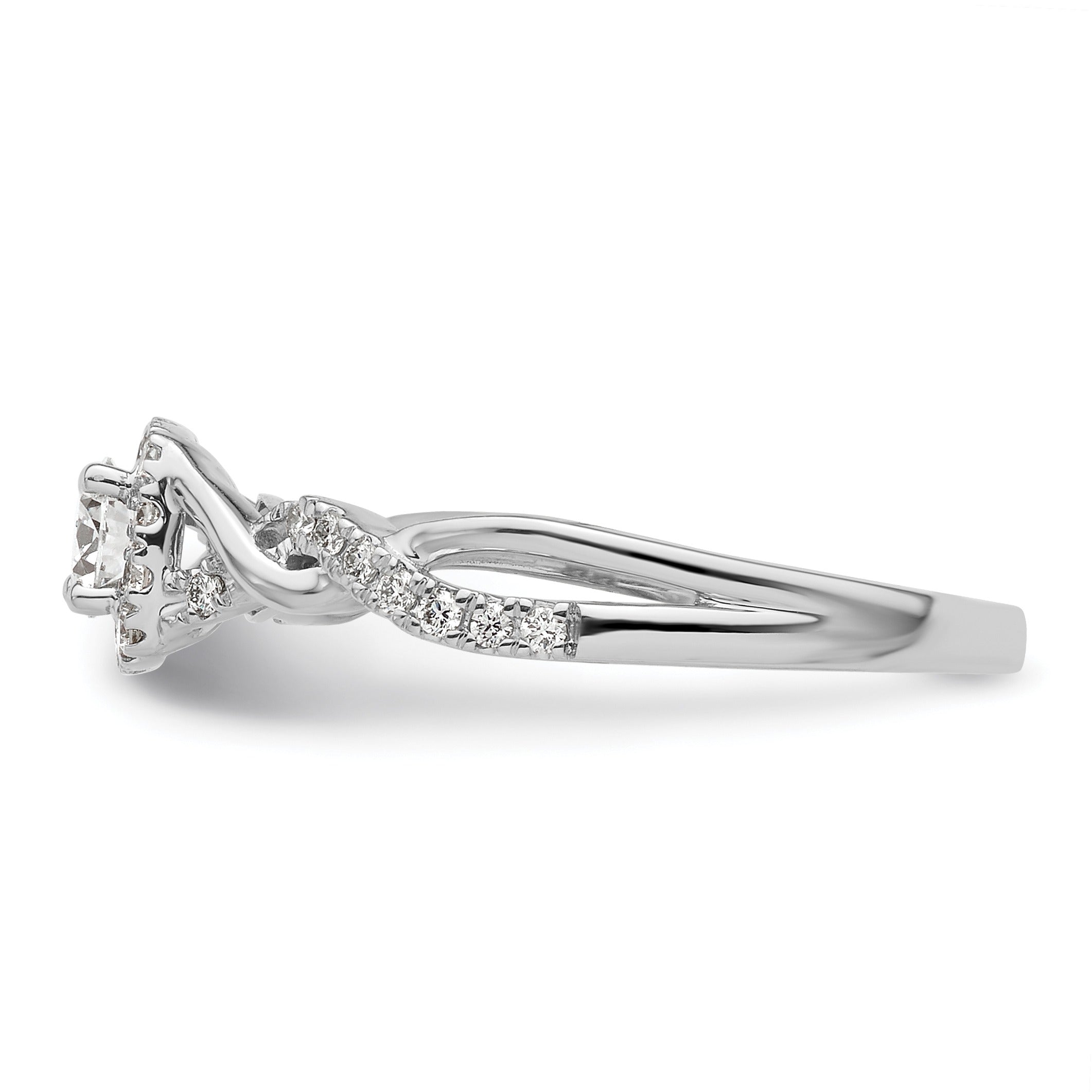14k White Gold Lab Grown Diamond Bypass Engagement Ring