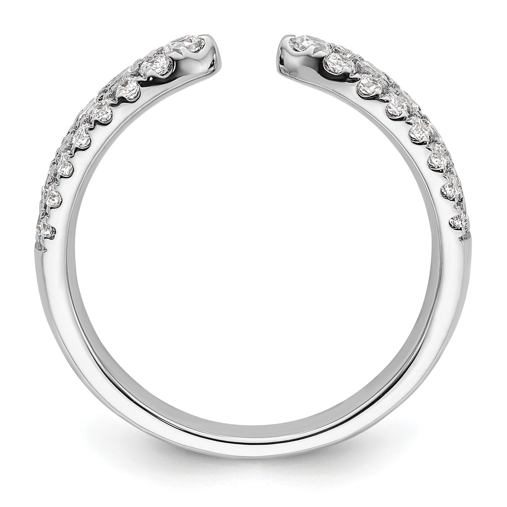 IGI Certified 0.75 Ct Round White Lab Grown Diamond Pavé 14K White Gold Wedding Band Enhancer