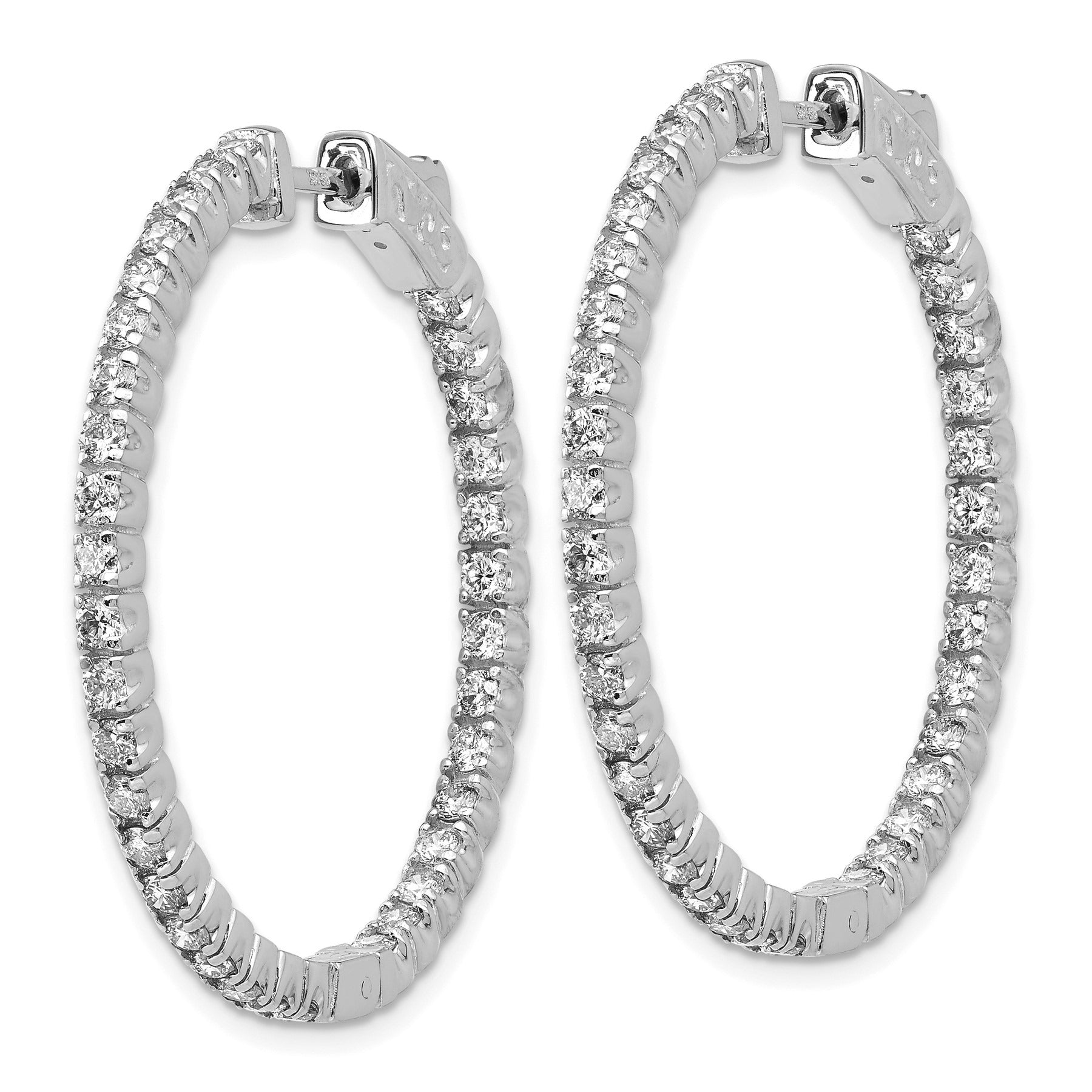 14K Gold Lab Grown Diamond Hoop Earrings