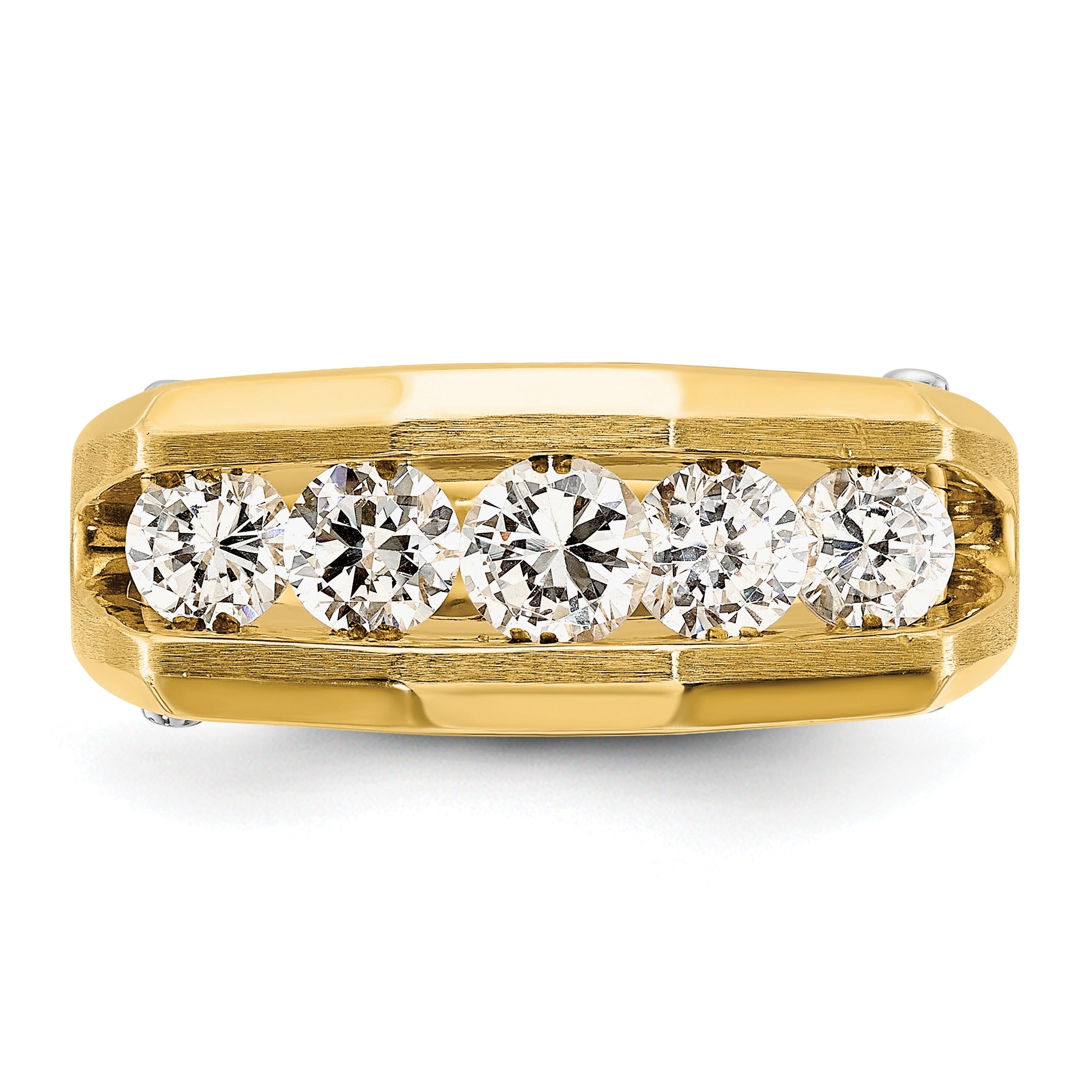 14k Gold 1 1/2 carat Lab Grown Diamond Five Stone Ring