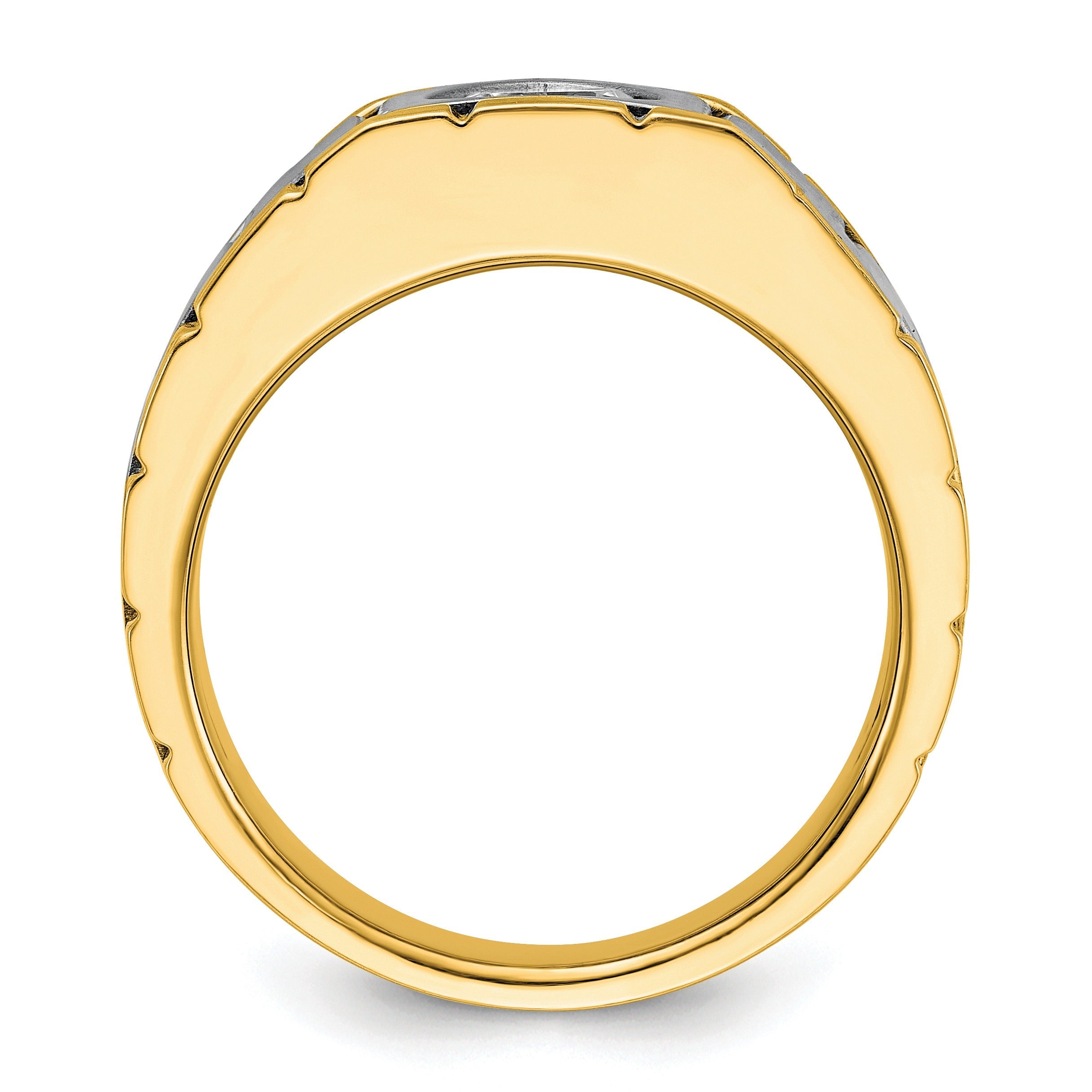 1 ct Lab Grown Diamond Men's Solitaire Ring 14K Two-Tone Gold