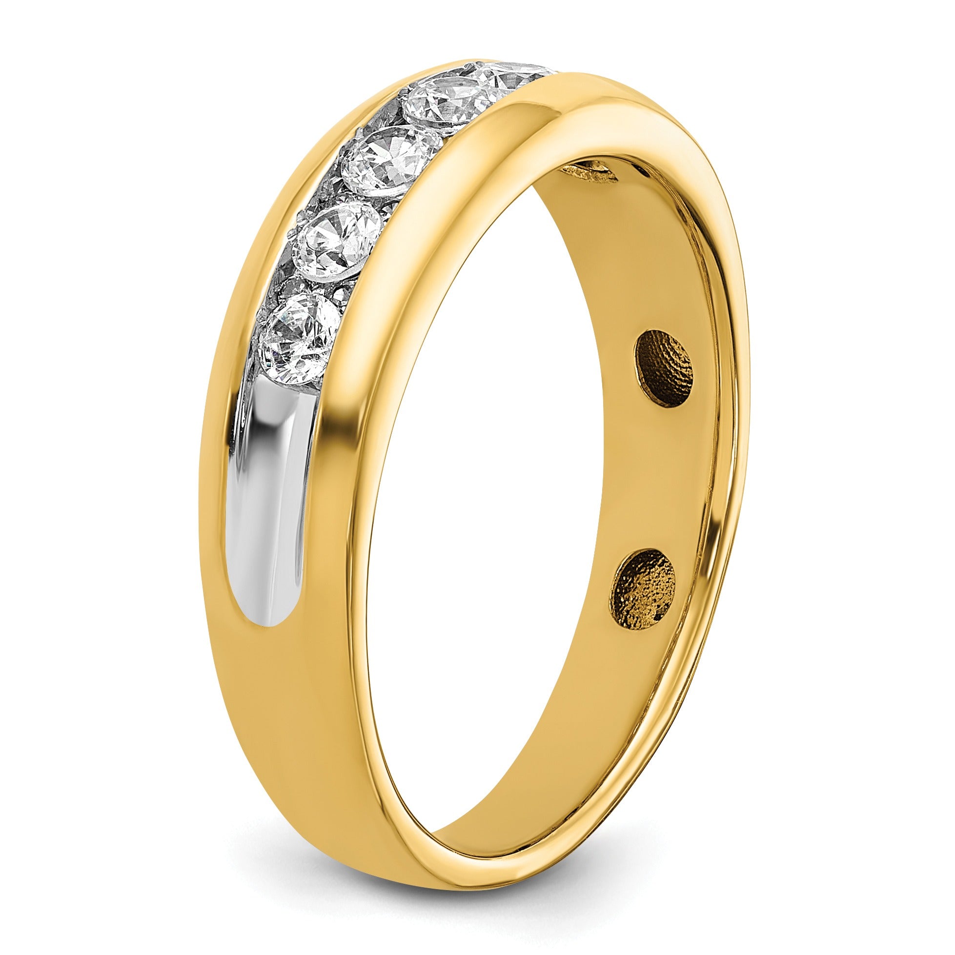 14k Gold 1 1/2 carat Lab Grown Diamond Seven Stone Men's Ring