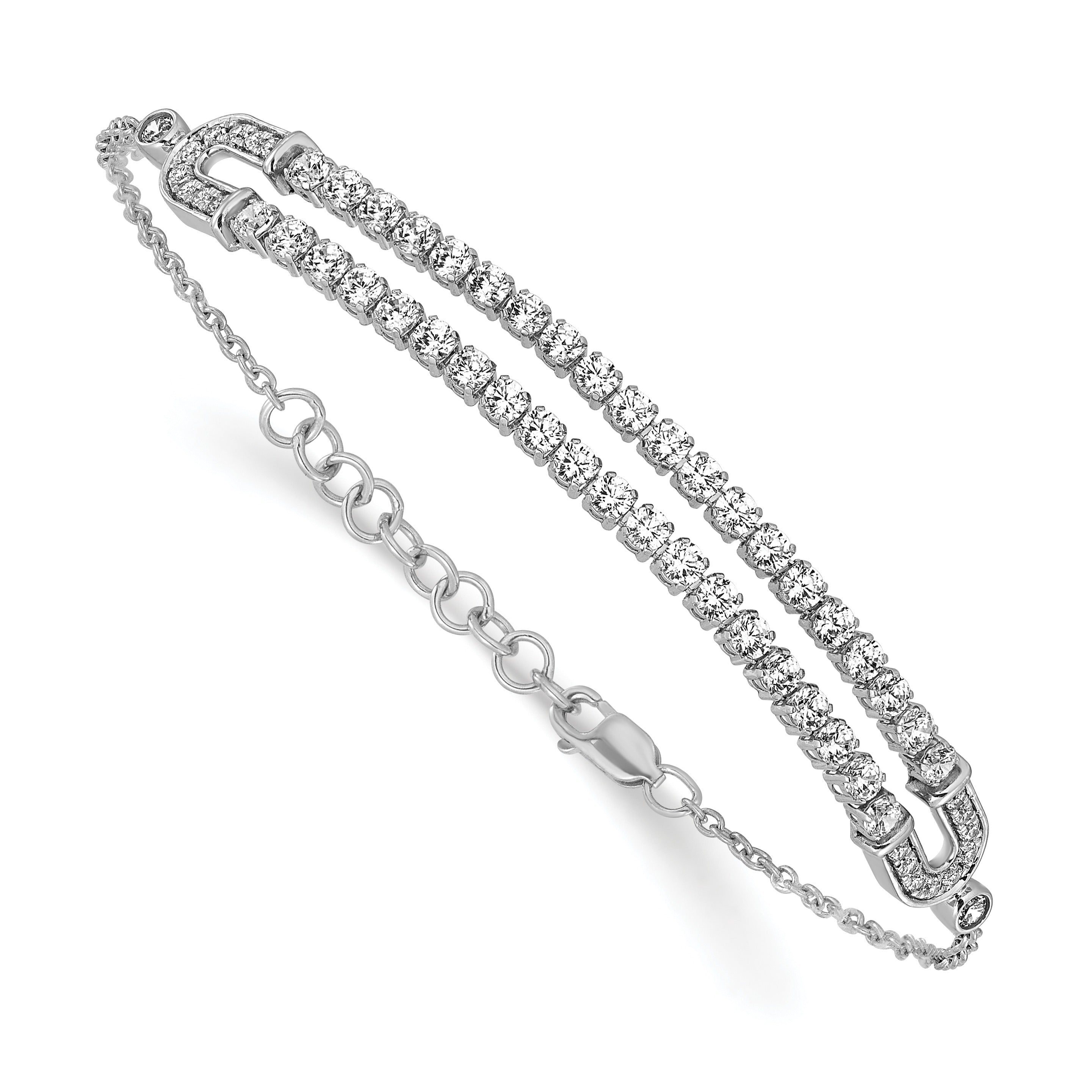 14k White Gold 2 carat Lab Grown Diamond Extension Bracelet