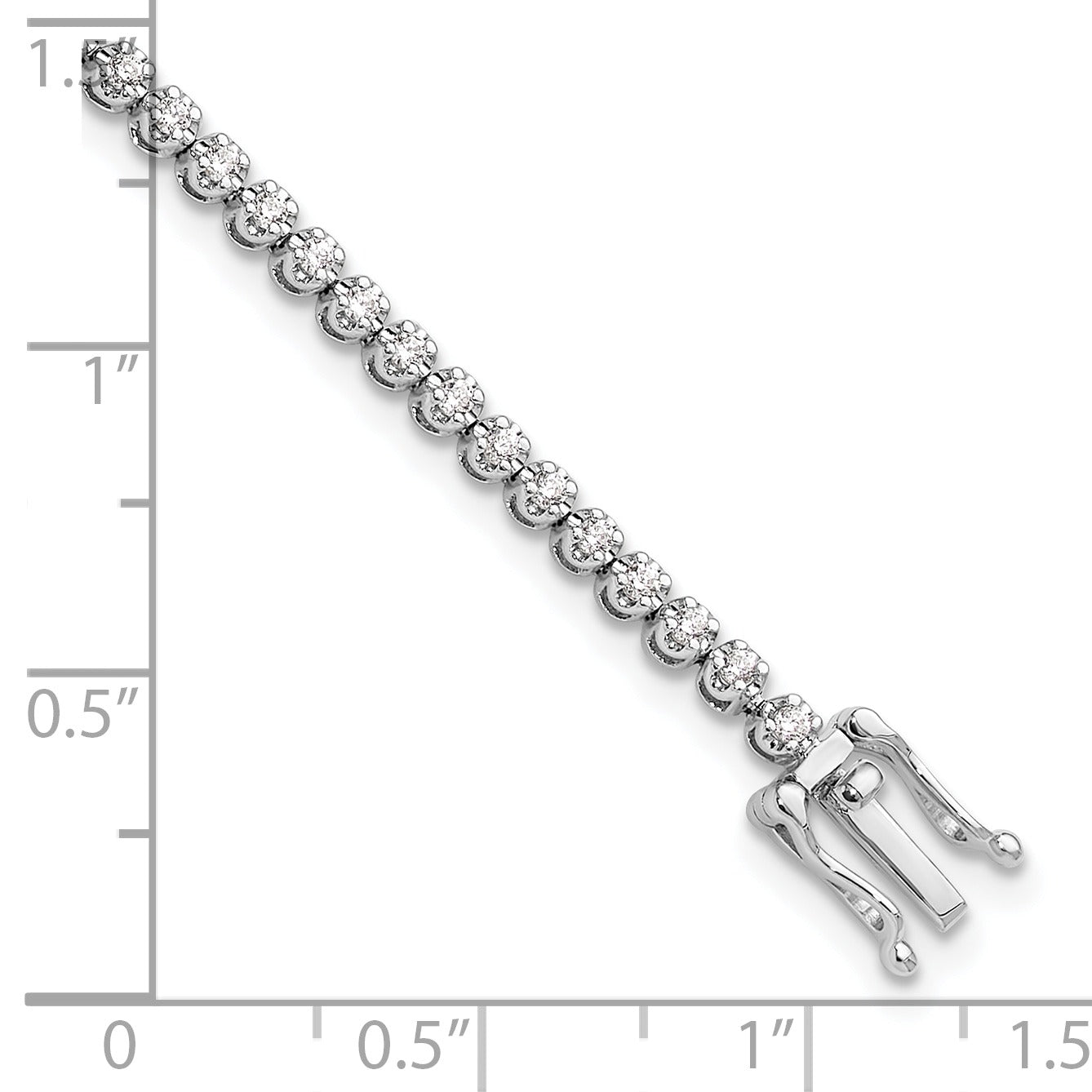 14k White Gold 1 carat Lab Diamond Round Tennis Bracelet
