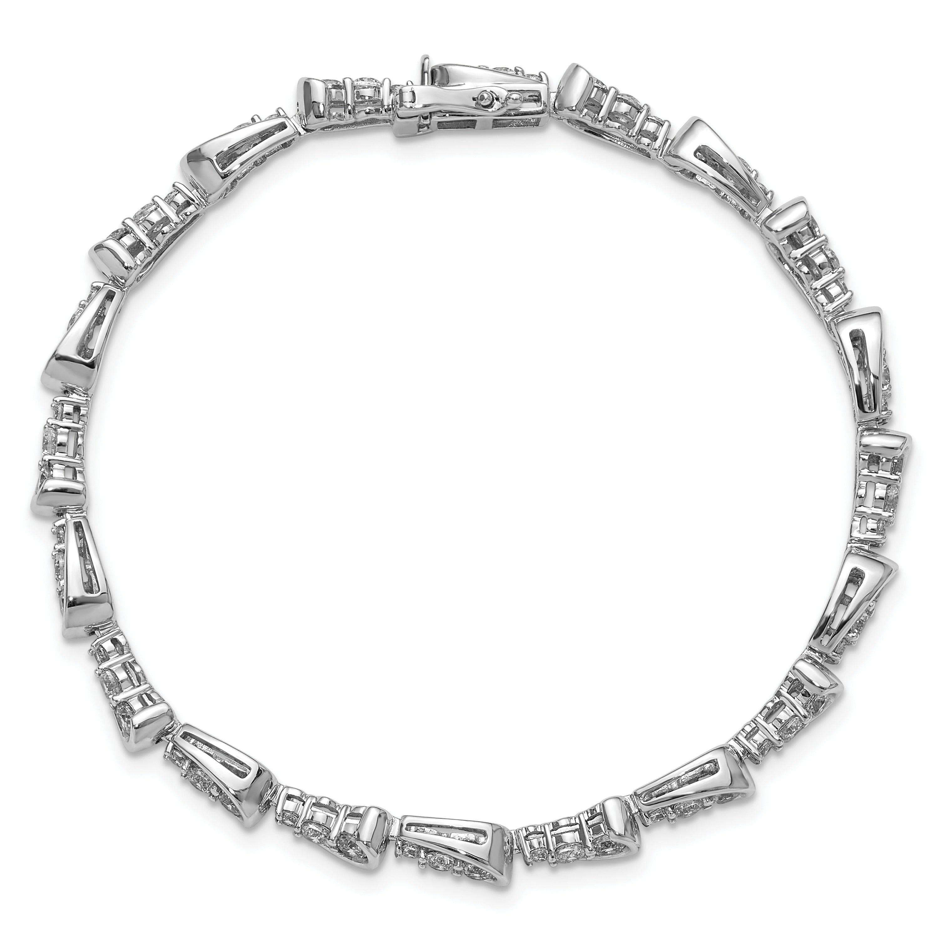 14k White Gold Lab Grown Diamond Fancy Bracelet