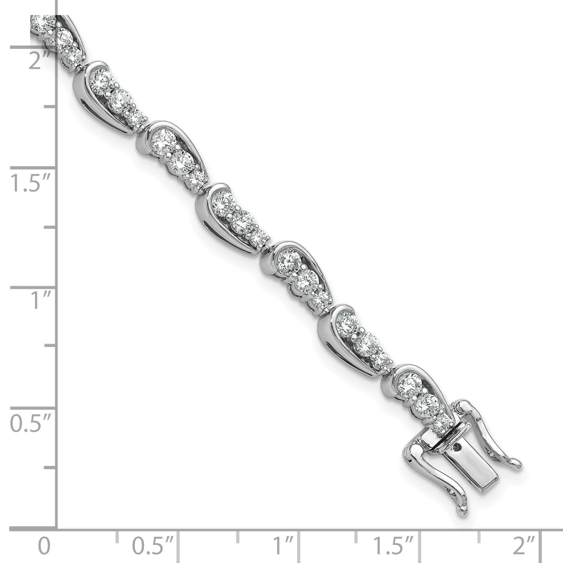 14k White Gold Lab Grown Diamond Fancy Bracelet