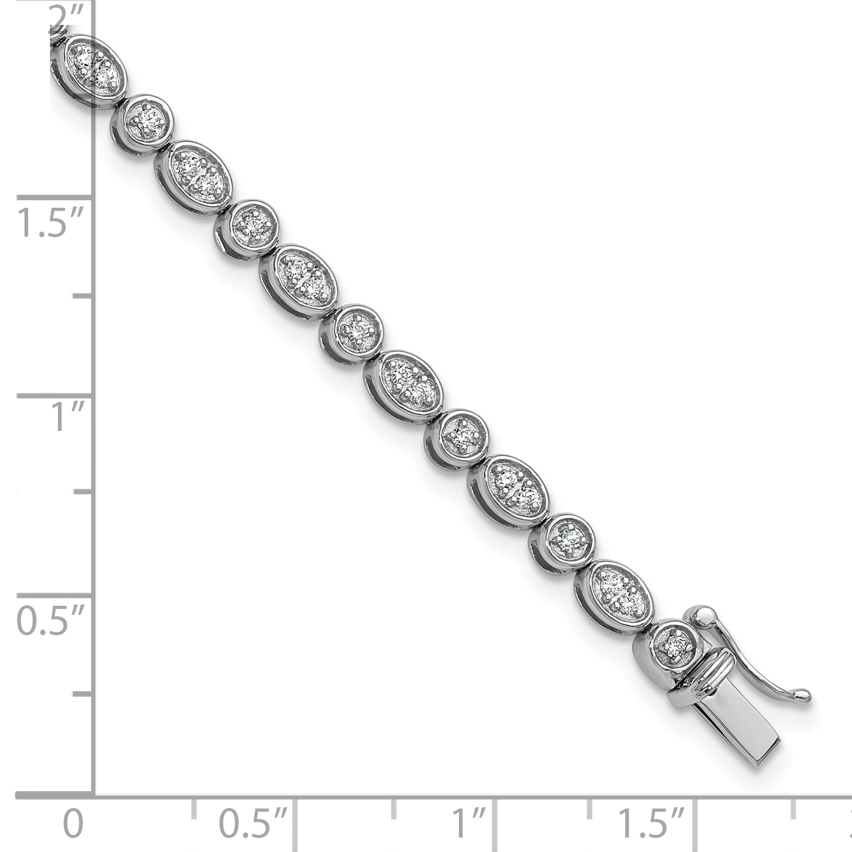 Lab Grown Diamond 7 inch Fancy Bracelet 14k White Gold