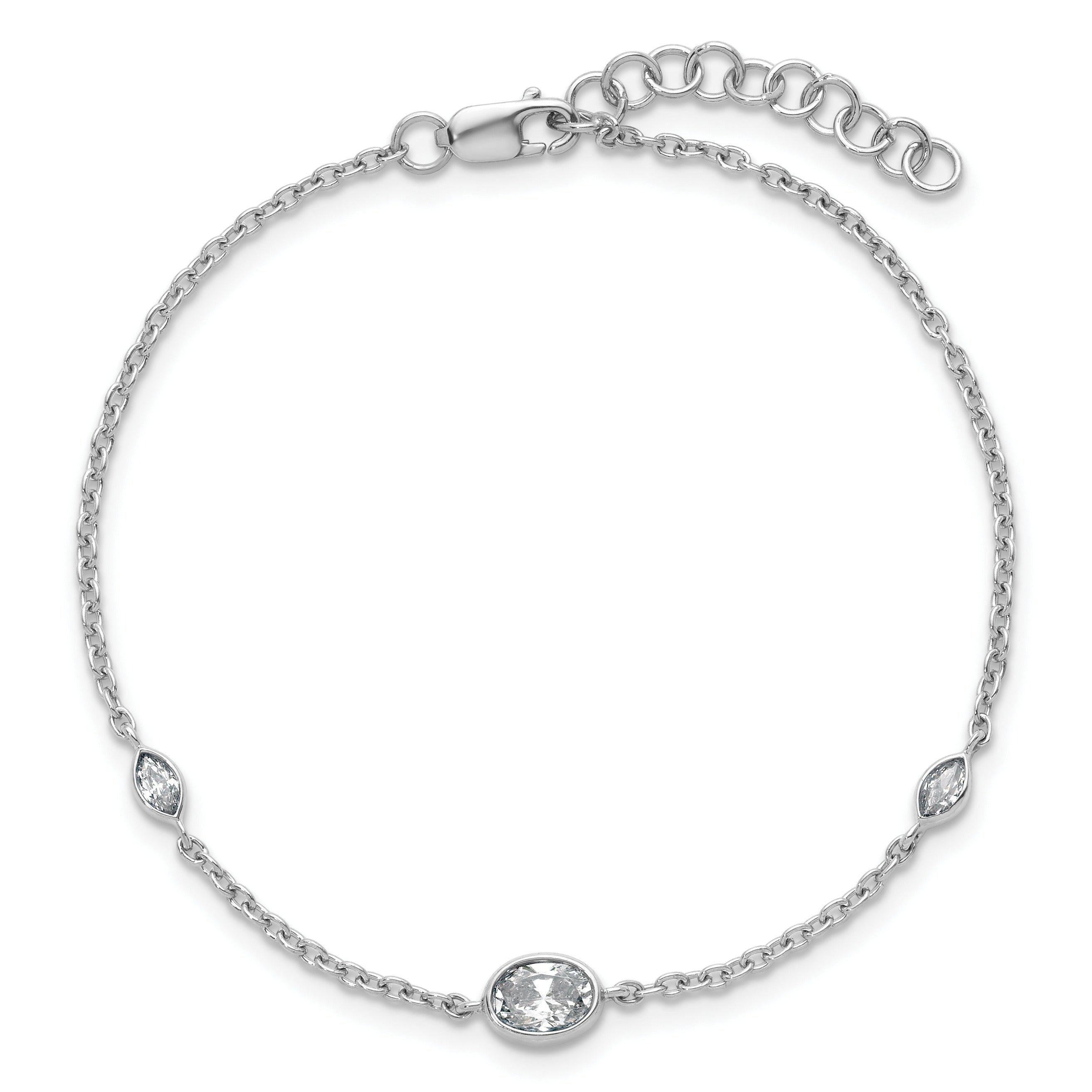 14K White Gold 3/8 carat Lab Grown Diamond Extension Bracelet