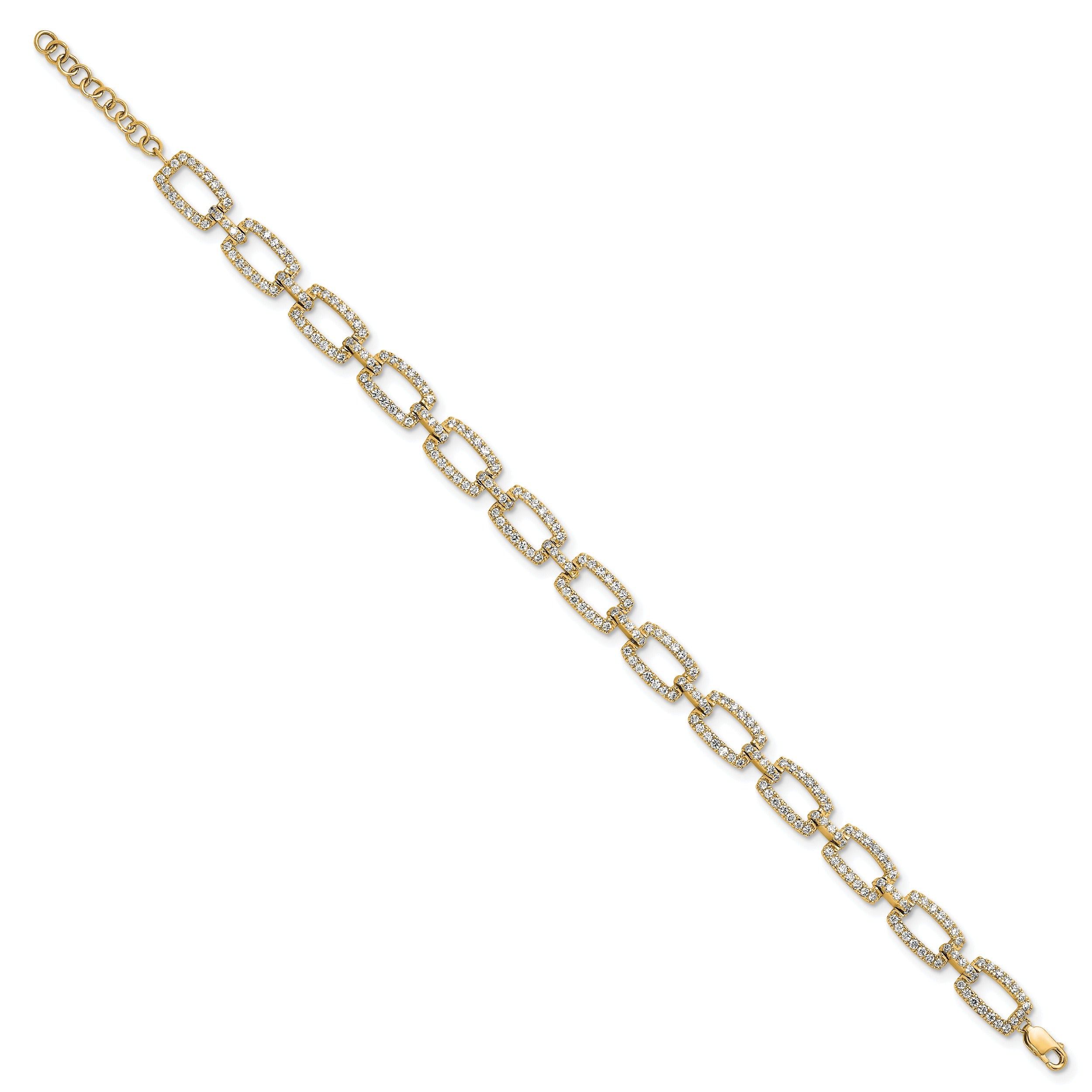 14k Yellow Gold 5/8 Carat Lab Grown Diamond Link Bracelet
