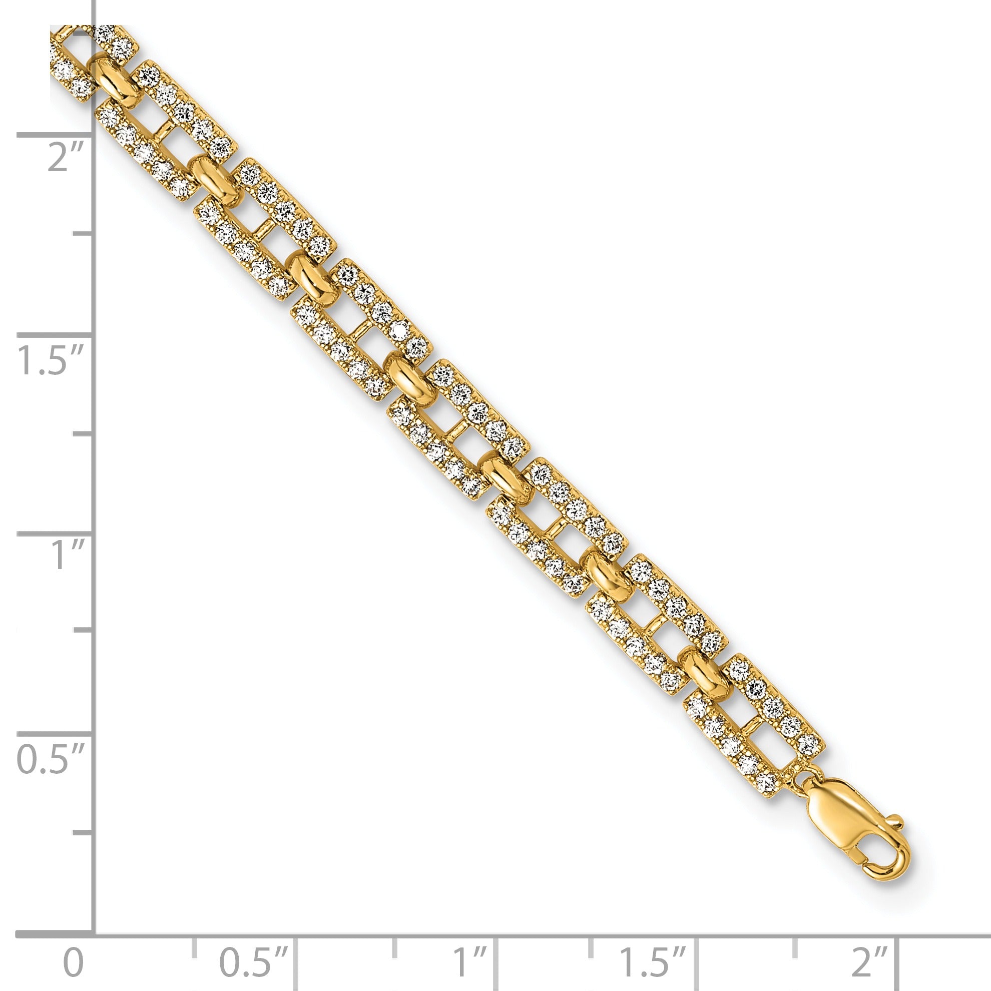 14K Gold Lab Grown Diamond Fancy Link Bracelets